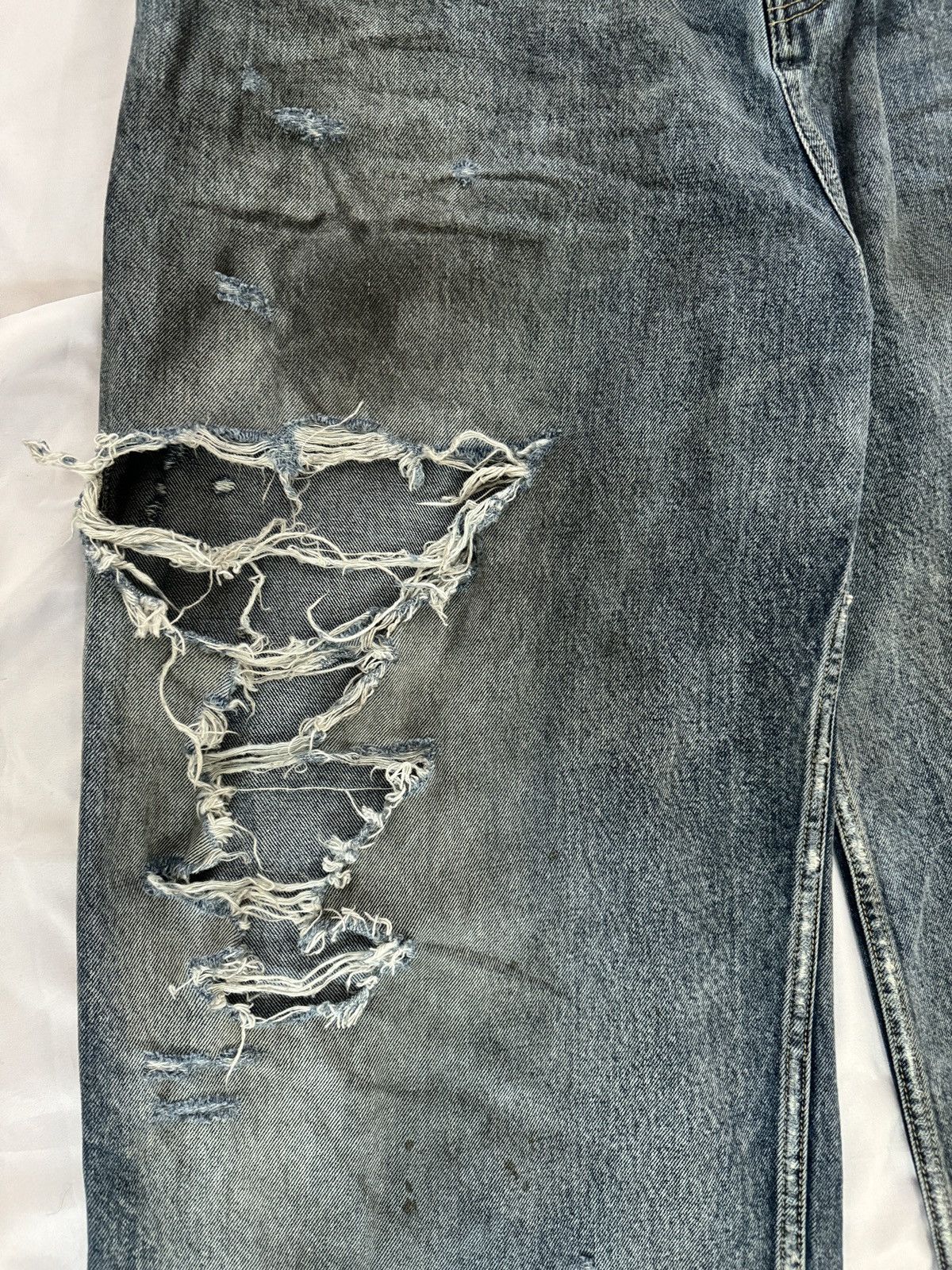 Balenciaga *RARE* Balenciaga SS23 Mud Oil Spilled Denim Baggy Version Size US 36 / EU 52 - 6 Thumbnail