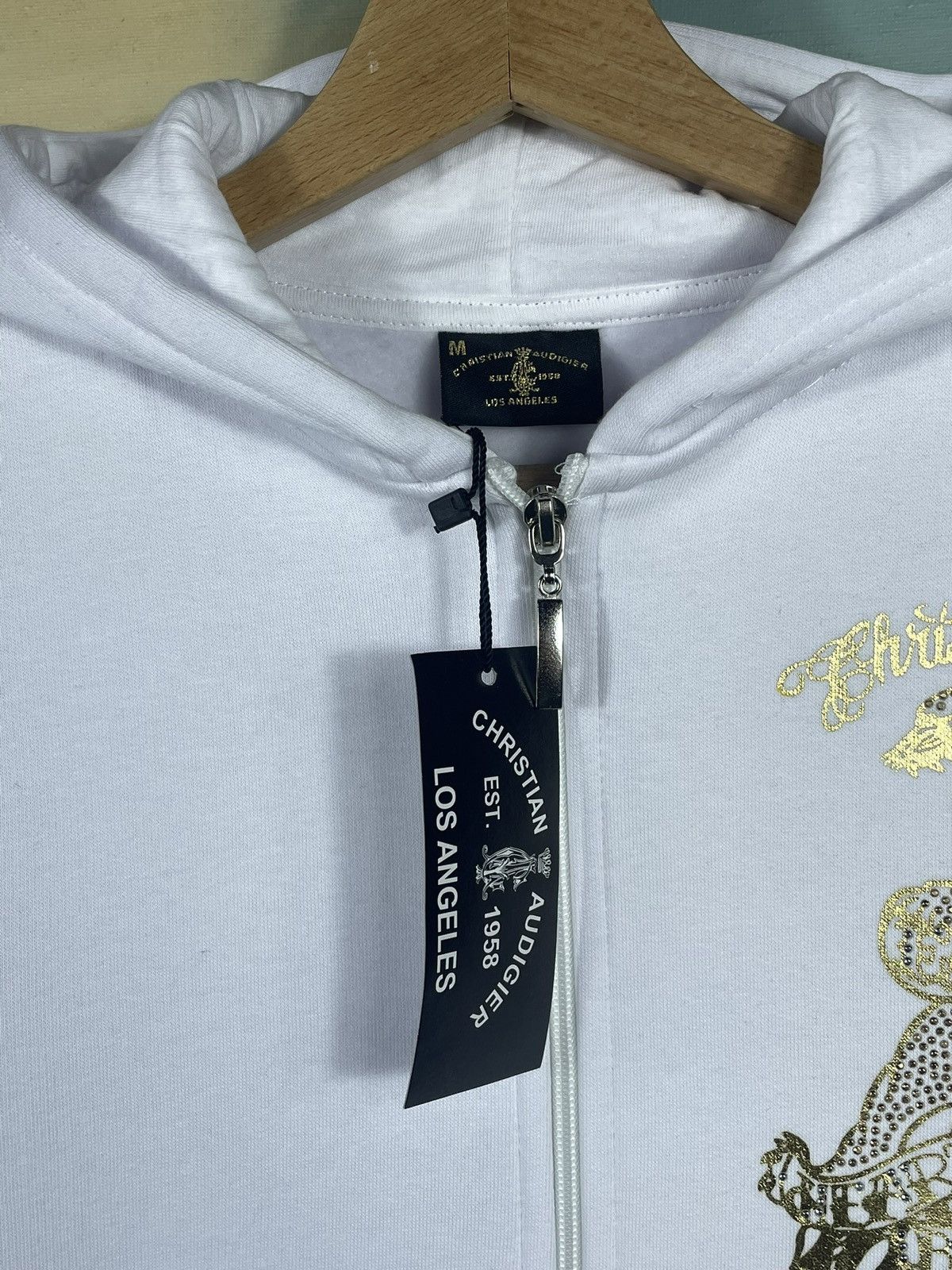 Christian Audigier × Ed Hardy × Vintage Ed Hardy Retro 00s Hoodie With Crystals Affliction Grunge Size M / US 6-8 / IT 42-44 - 8 Thumbnail