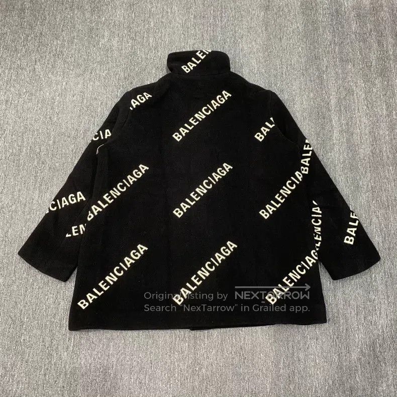 Balenciaga Balenciaga Black Bullet Screen Full Printed Wool Coat Jack Size XXS / US 00 / IT 34 - 2 Thumbnail