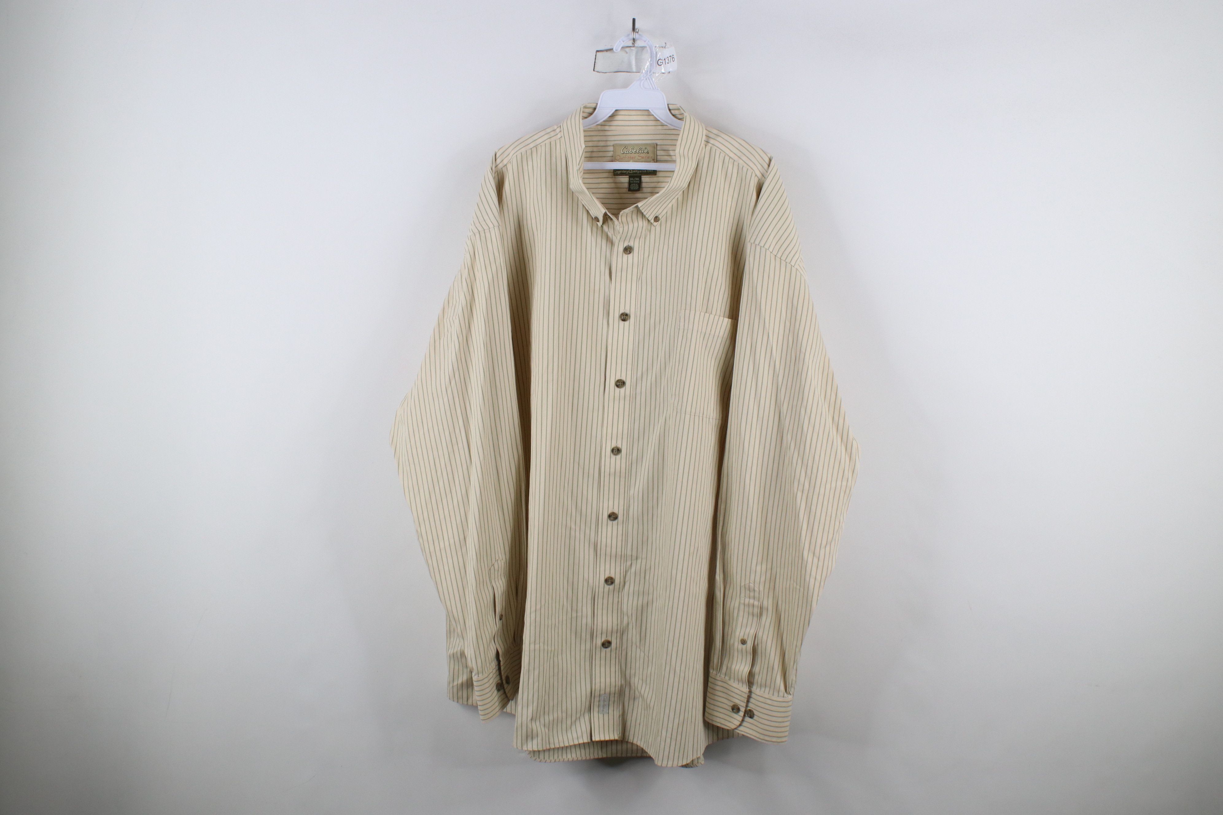 Cabelas × Vintage Vintage Cabelas Pinstriped Collared Button Down Shirt Cotton Size US XXL / EU 58 / 5 - 1 Thumbnail