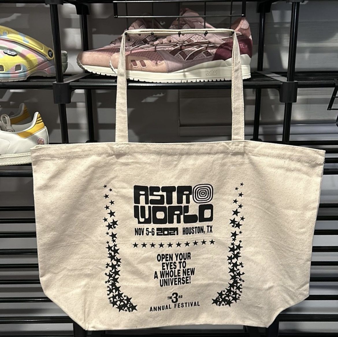 image of Astro World Tote Bag in Black/Tan, Women's