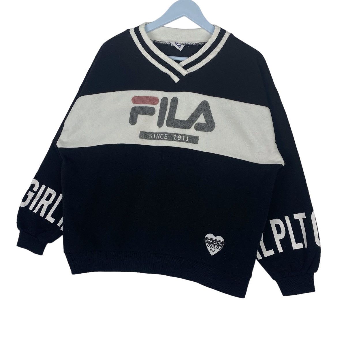 Fila Fila Pink Latte V Neck Sweatshirt Pullover Jumper Grailed