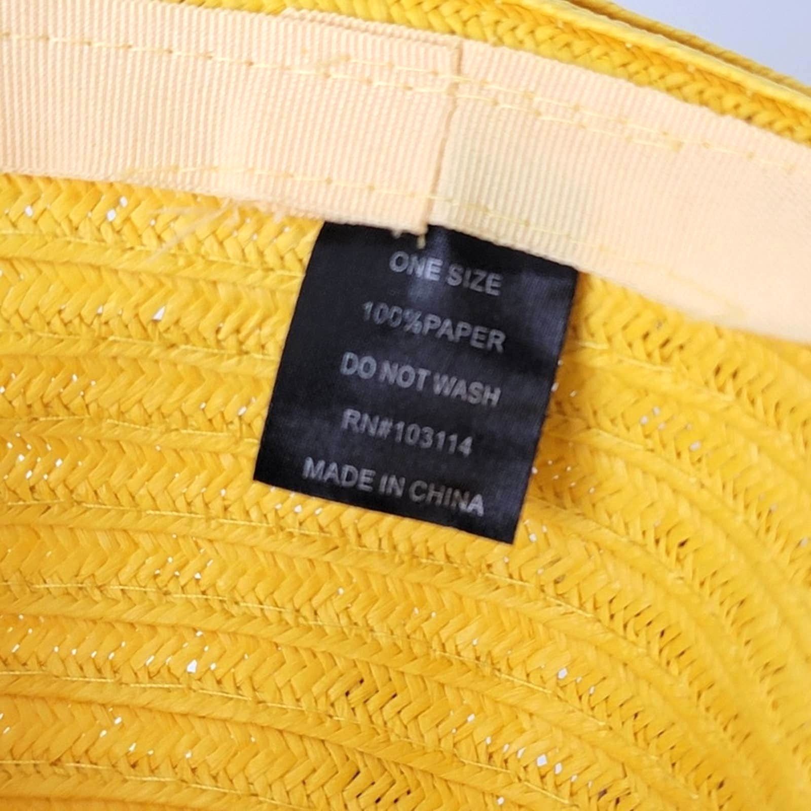 Designer NEW Floppy Summer Sunshine Yellow Widebrim Hat Size ONE SIZE - 8 Thumbnail
