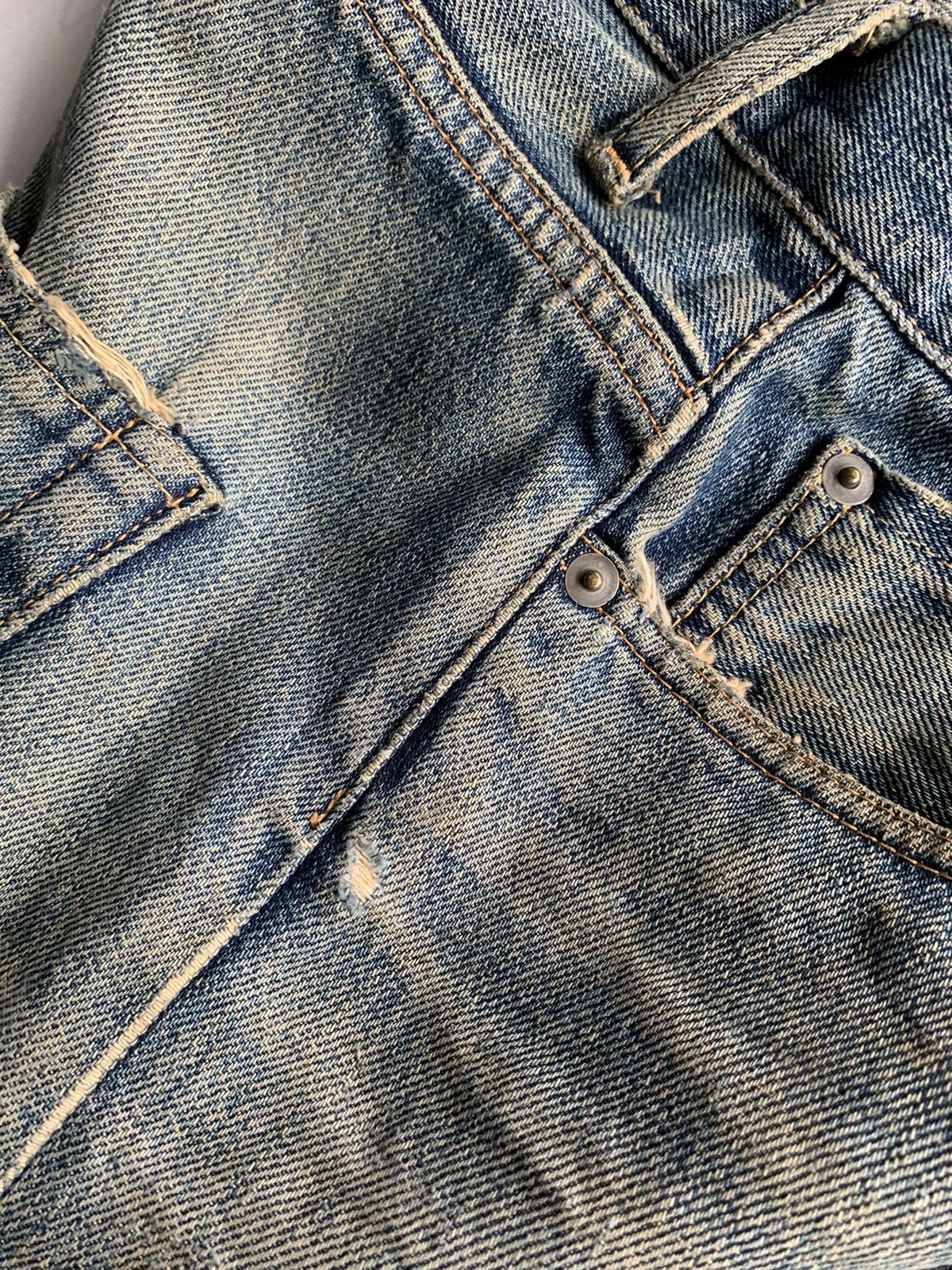 Kapital Whiz Limited Buckle Back Selvedge Distressed Denim Size US 36 / EU 52 - 22 Thumbnail