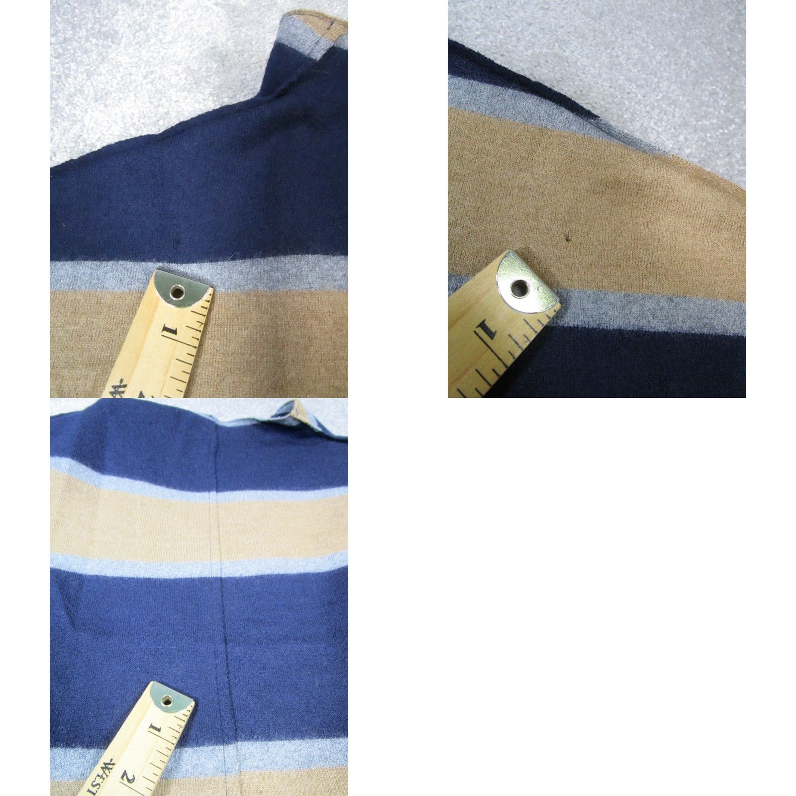 Vintage Ann Mashburn Sweater Cardigan Womens Small Brown Open Front V-Neck 3/4 Sleeve Knit Wool Blend Striped Knit Regular Womens Size S / US 4 / IT 40 - 9 Thumbnail