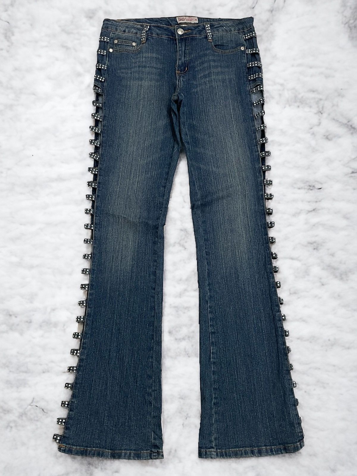 Designer × Hysteric Glamour × Japanese Brand Platinum Plush Japanese Designer Style Flare Denim Size 31" - 1 Thumbnail