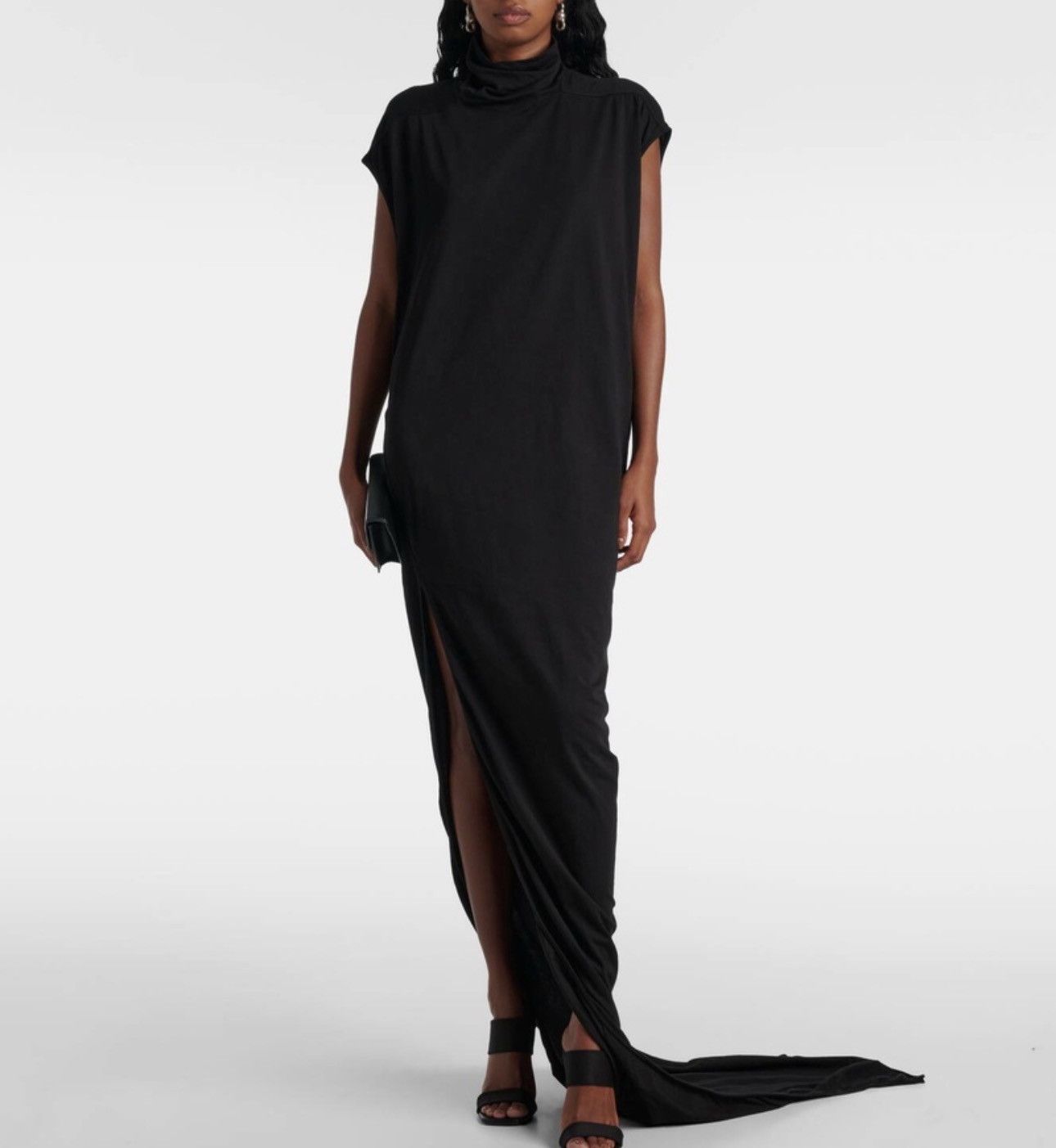 Rick Owens Drkshdw RICK OWENS PORTERVILLE RUNWAY EDFU T DRESS IN BLACK Size L / US 10 / IT 46 - 3 Thumbnail