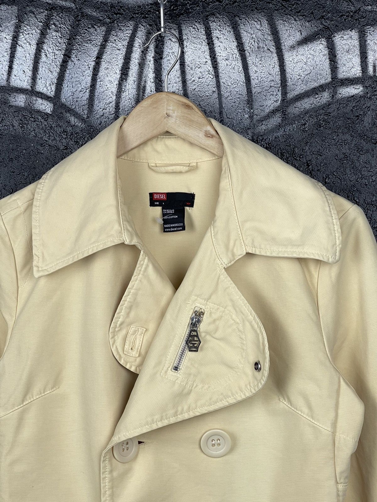 Diesel Diesel Y2K Vintage Beige Cotton Trench Coat Jacket Size L Size L / US 10 / IT 46 - 2 Thumbnail