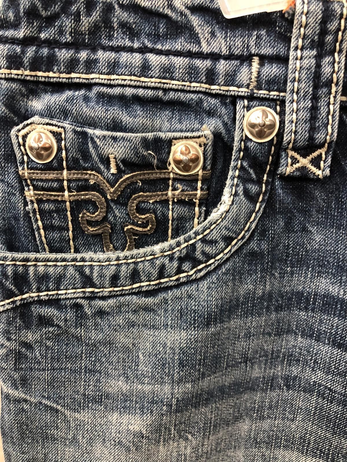 Rock Revival Rock Revival Distressed Jeans - Trendy Casual Style Size 33" - 4 Thumbnail