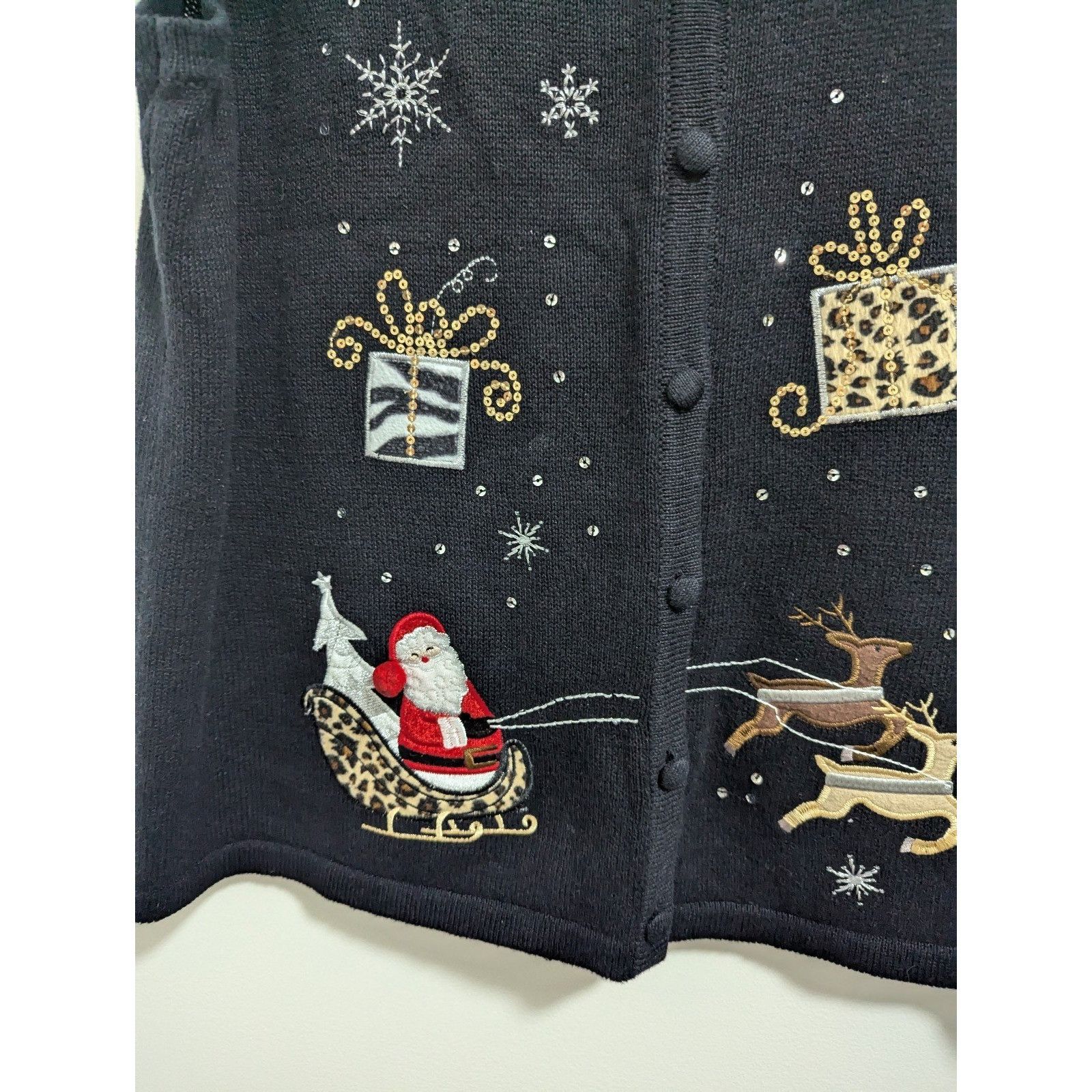 Other CHRISTOPHER & BANKS Ugly Sweater Vest Sz 1X Christmas Animal Size XL / US 12-14 / IT 48-50 - 9 Thumbnail