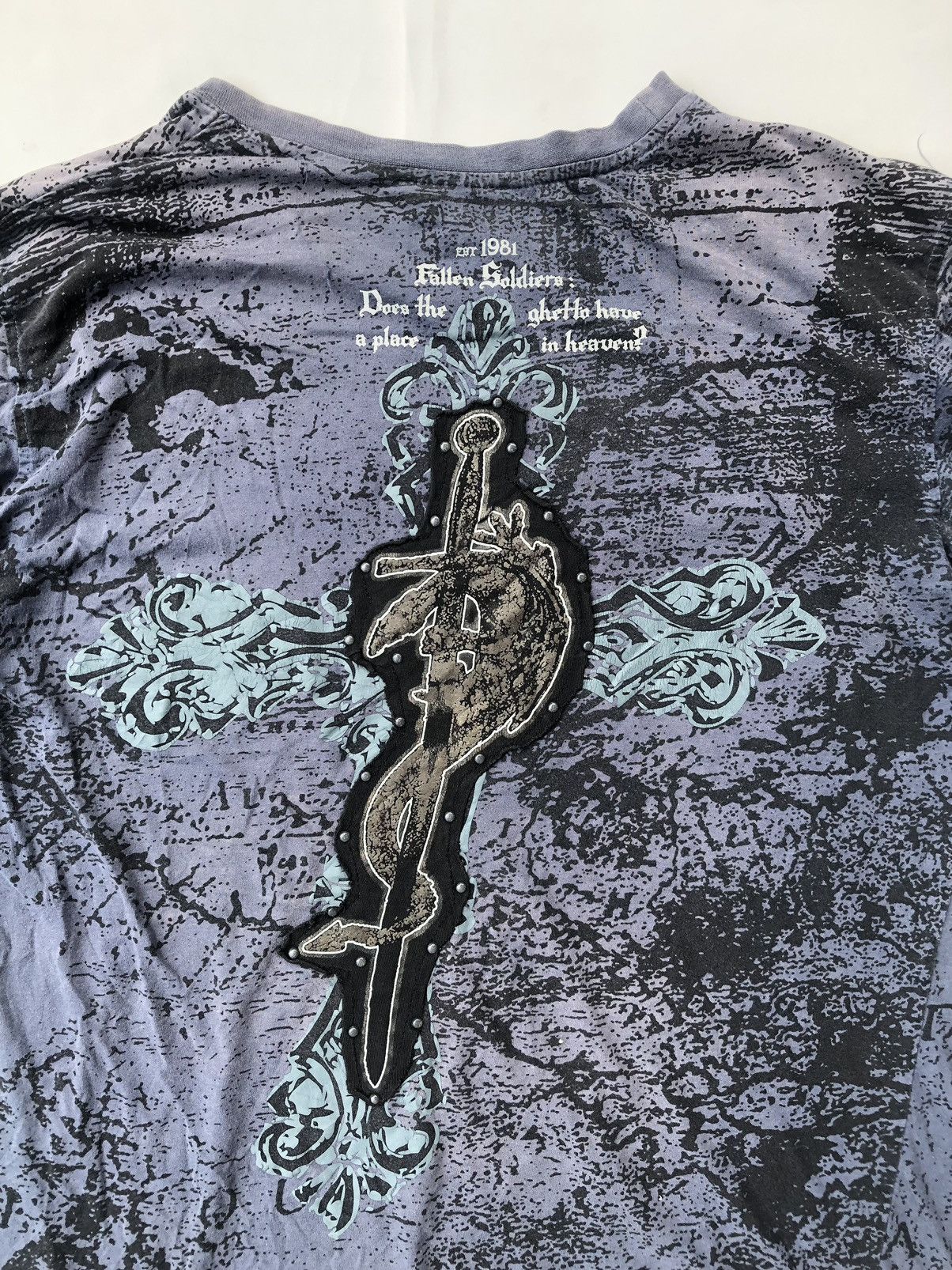 Beauty Beast × If Six Was Nine × Vintage Fallen Soldiers Cross Poem Punk Seditionarie tshirt Size US XXL / EU 58 / 5 - 4 Thumbnail