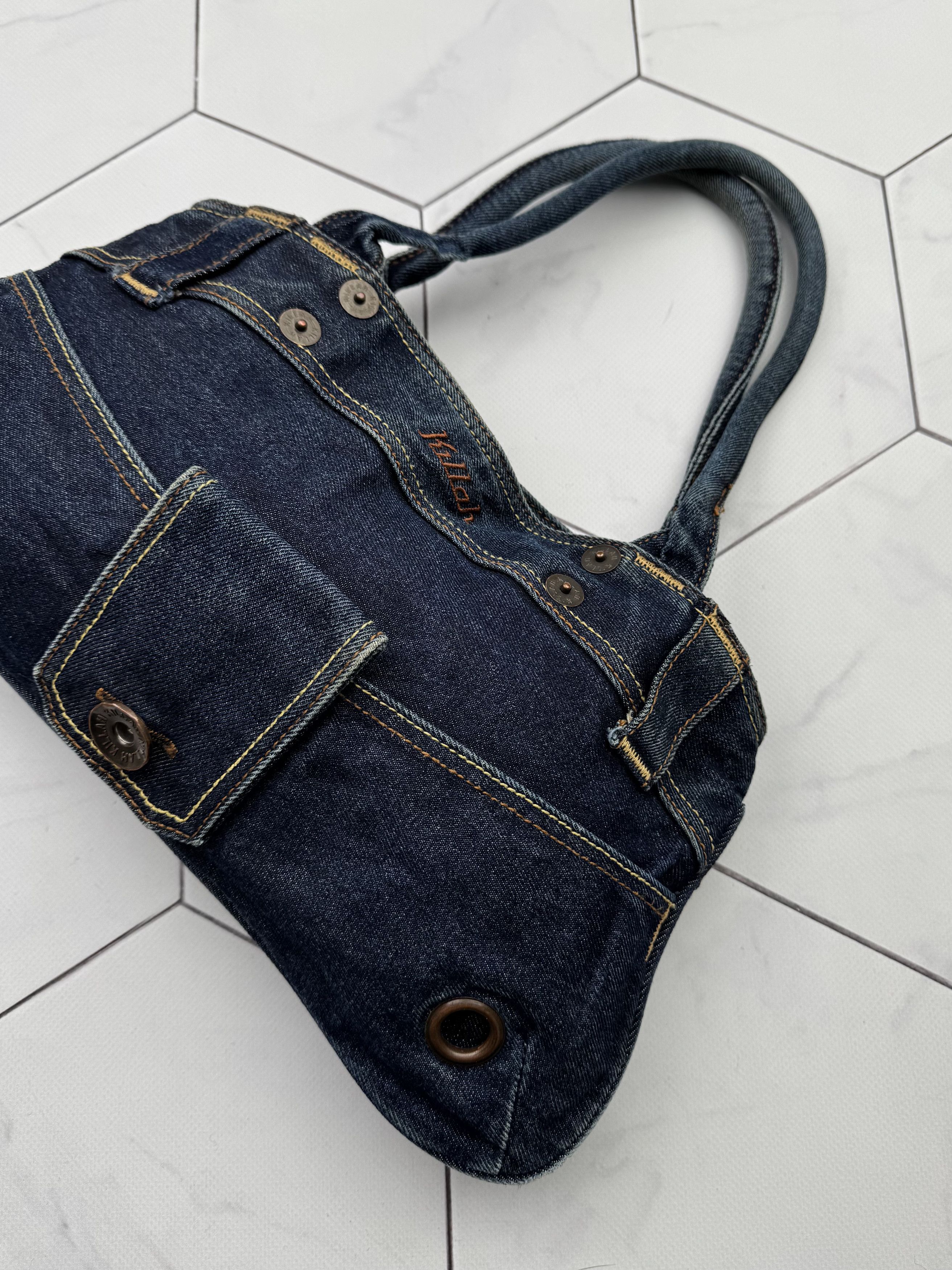 Miss Sixty Killah by Miss Sixty Vintage Denim Handle Bag (B84) Size ONE SIZE - 3 Thumbnail