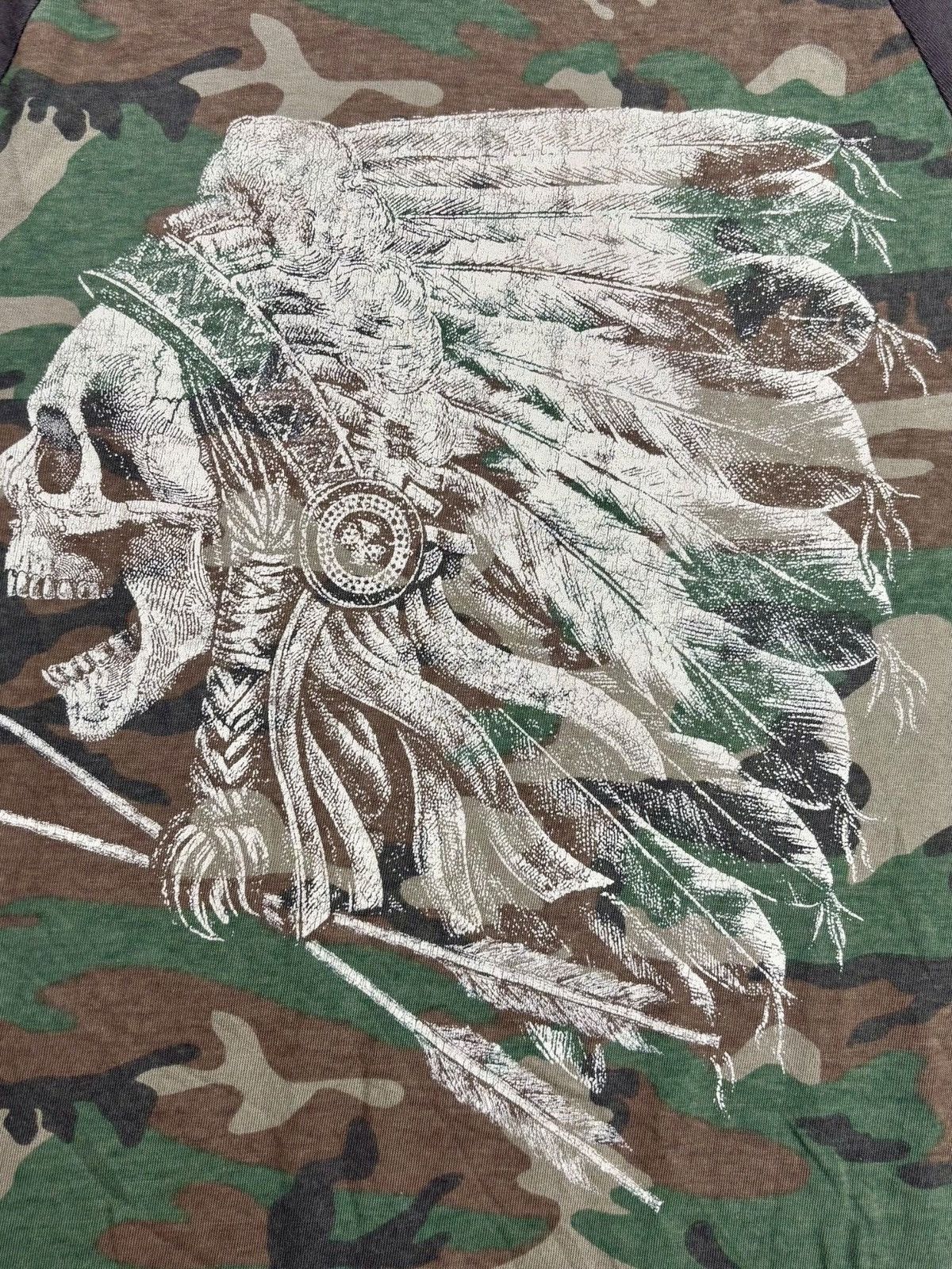 GOA 2000s Ralph Lauren - Indian Skull Camo Raglan Size US S / EU 44-46 / 1 - 5 Thumbnail