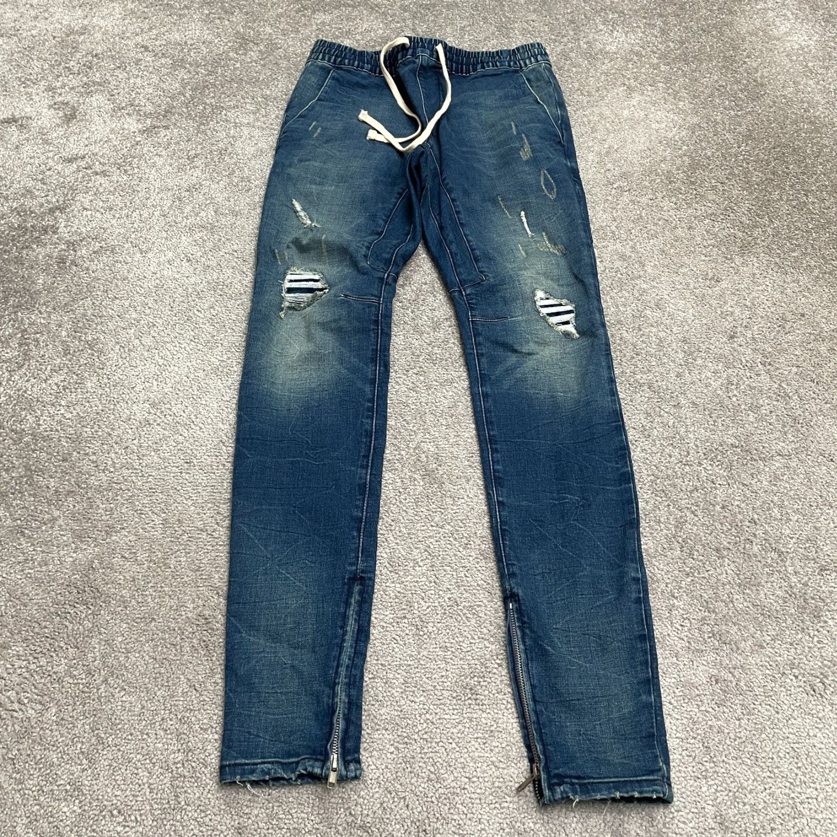 Pacsun Pacsun Jogger Denim Jeans Womens Small Short Blue Elastic Waist Ankle Zip 30x30 Size 28" / US 6 / IT 42 - 2 Thumbnail