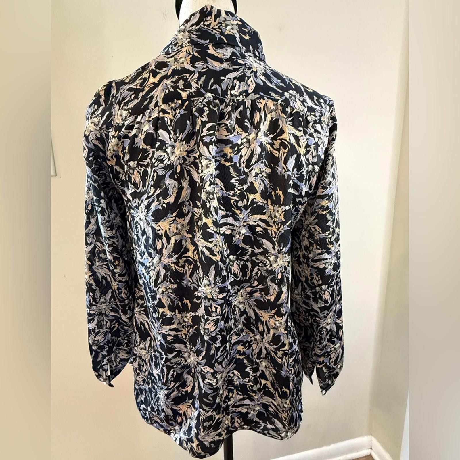 Roberto Cavalli Rope dressy floral bow top black blue pink tan SZ M Size M / US 6-8 / IT 42-44 - 3 Thumbnail