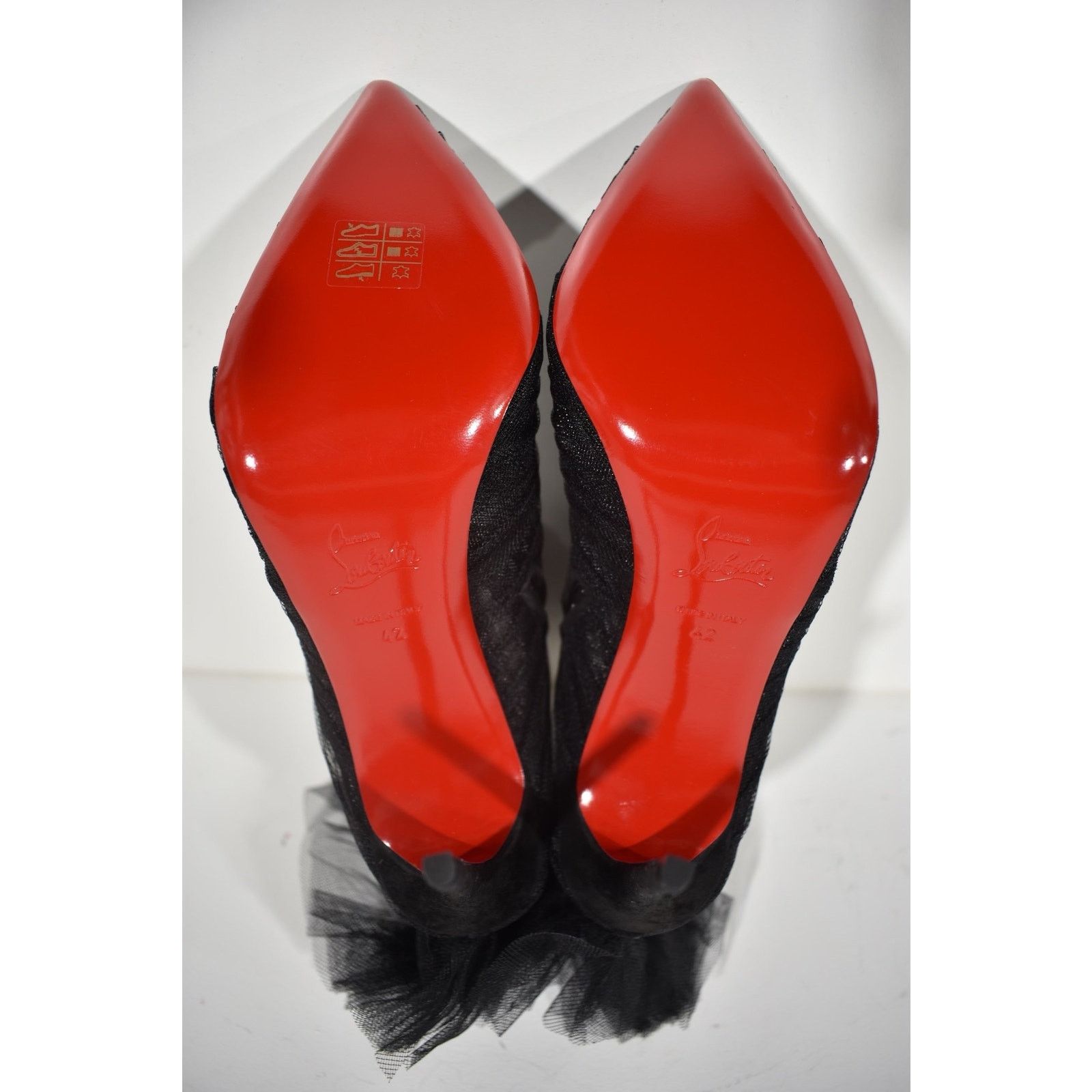 Christian Louboutin Christian Louboutin Libellibooty 100 Black Mesh Tulle Ankle Size US 12 / IT 42 - 12 Thumbnail