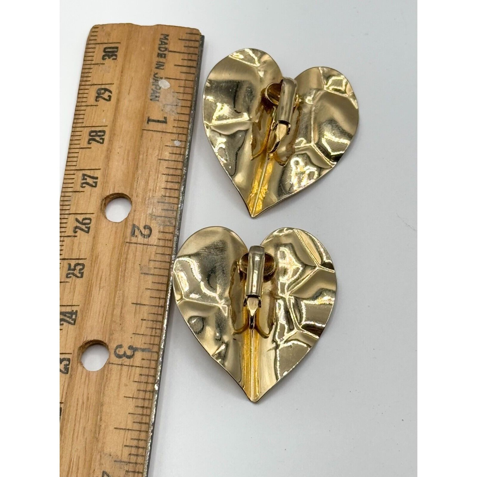 Vintage Vintage hammered metal heart clip on earrings Size ONE SIZE - 5 Thumbnail