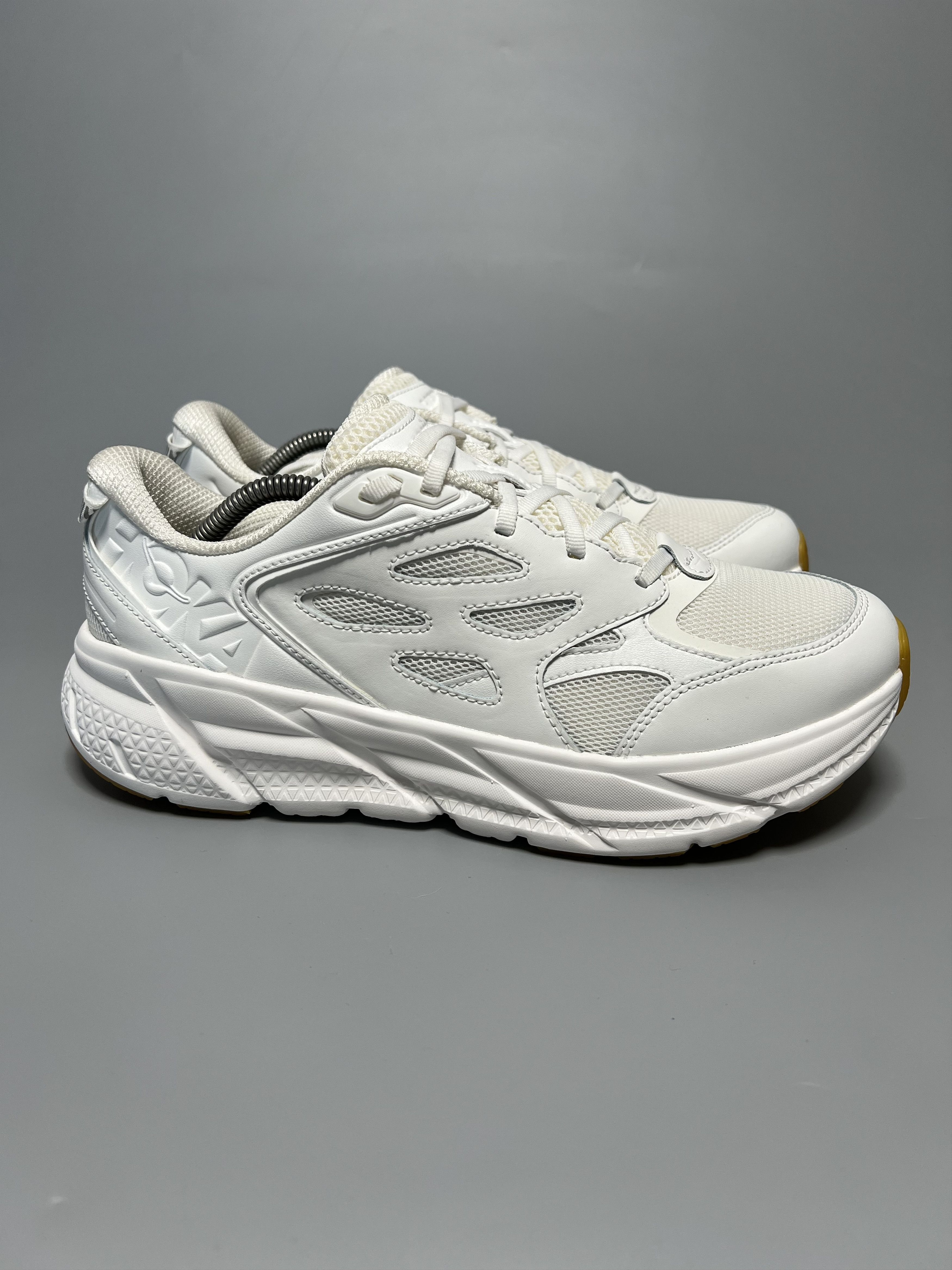 Hoka One One Clifton L Athletics Running Shoes 1160050-Wwh in White, Men's (Size 10)