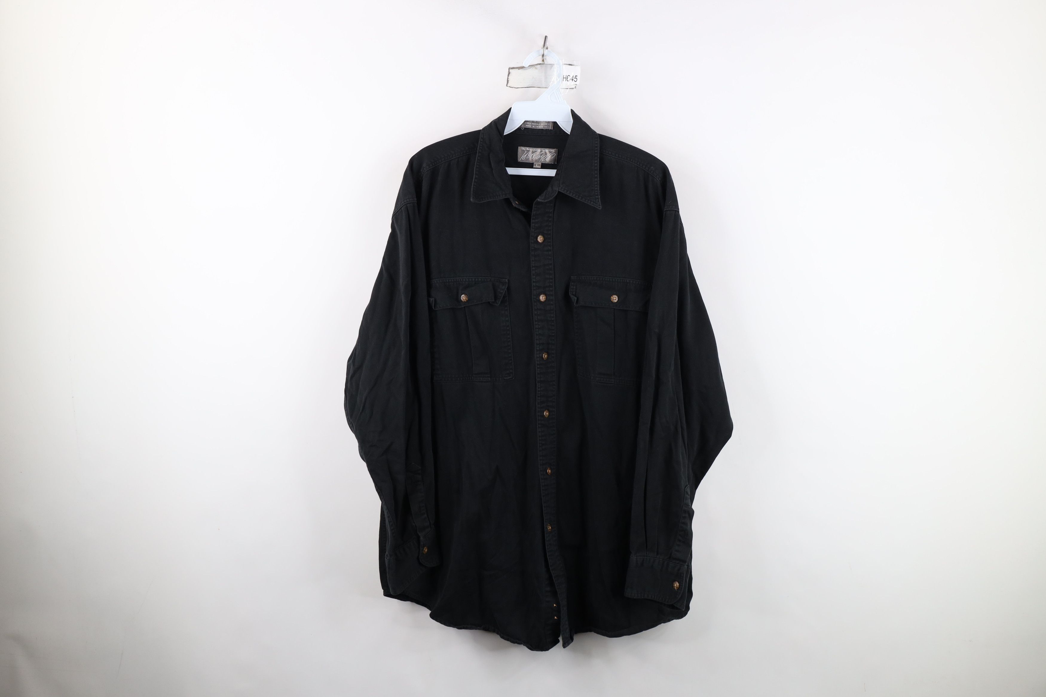 Vintage Vintage 90s Streetwear Big Pocket Cotton Twill Button Shirt Size US L / EU 52-54 / 3 - 1 Thumbnail