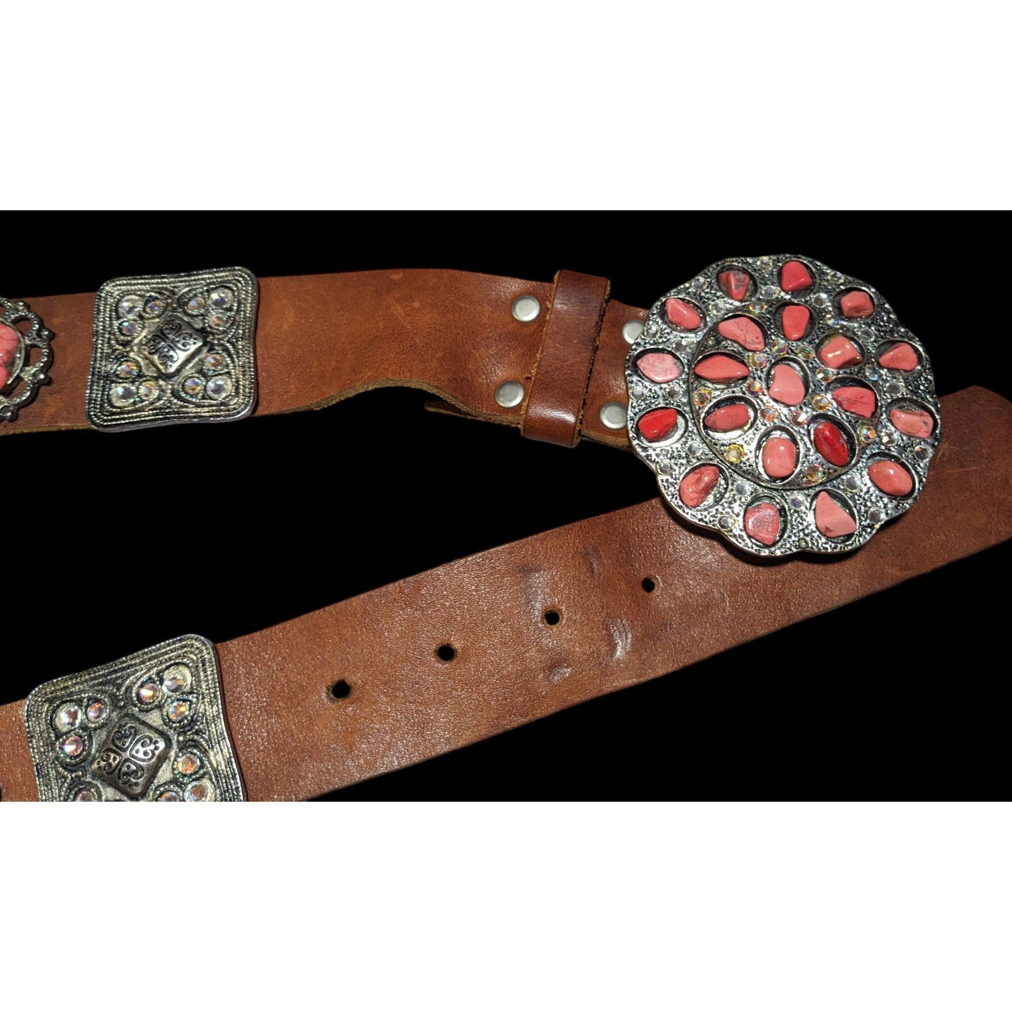 Other Cowgirl Glam Rhinestone And Gemstone Embellished Leather Bel Size ONE SIZE - 2 Thumbnail