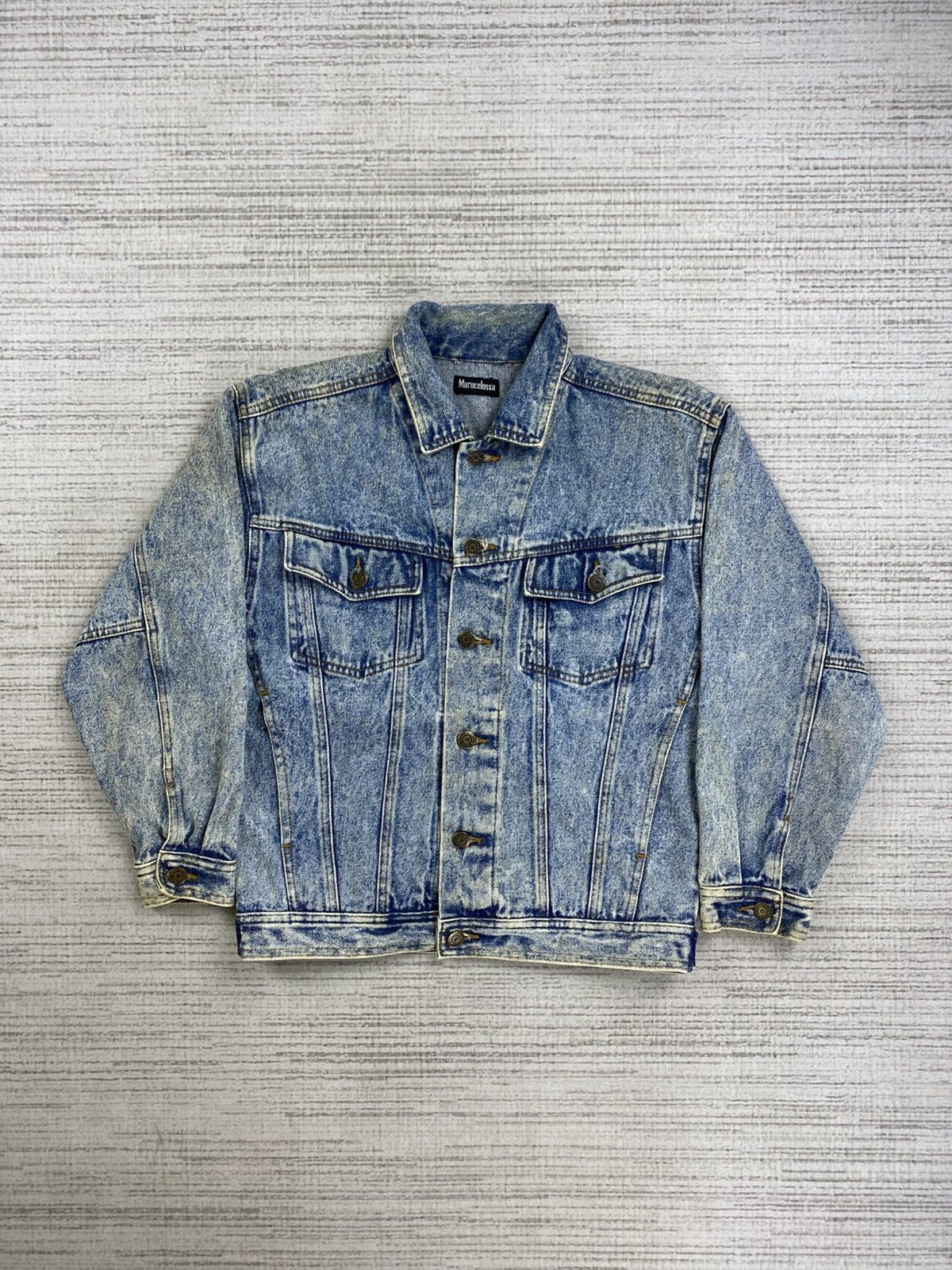 Japanese Brand × Vintage Vintage 90s Marucelossa Acid Wash Denim Jacket Size US M / EU 48-50 / 2 - 1 Thumbnail