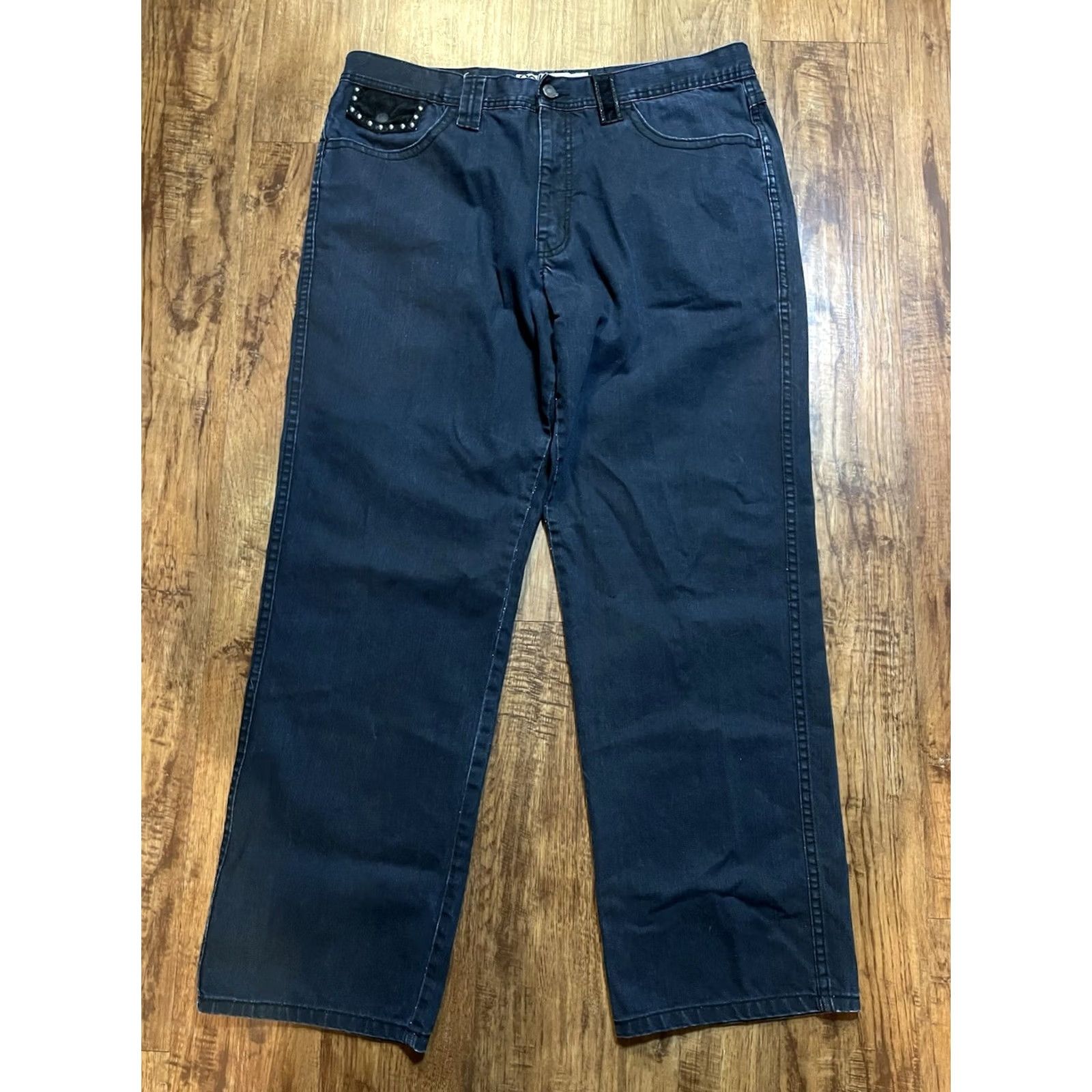 Pelle Pelle VINTAGE Pelle Pelle Jeans 38x32 5-Pocket Denim Blue 90s Hip Hop Rock Embroidered Logo Mens Jeans Size US 38 / EU 54 - 4 Thumbnail