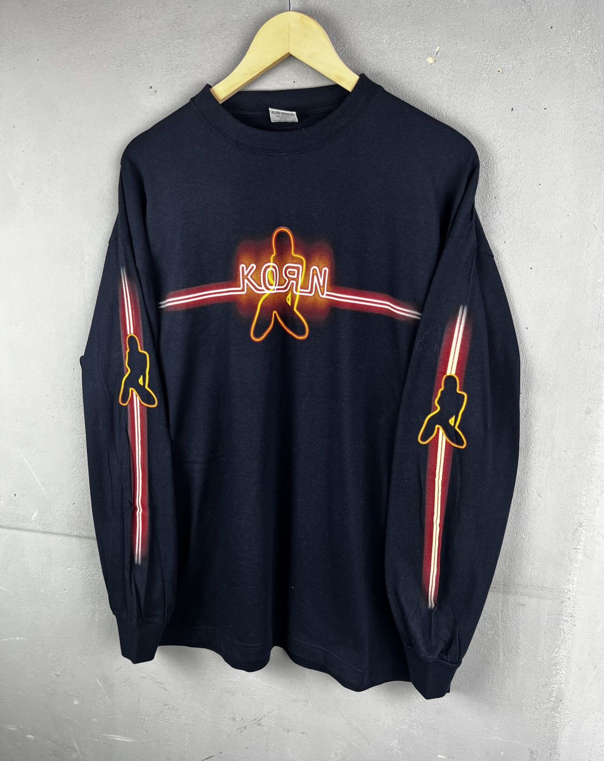Band Tees Vintage Y2K Korn Neon Stripper Girl Nu Metal Band Longsleeve Size US XL / EU 56 / 4 - 4 Thumbnail