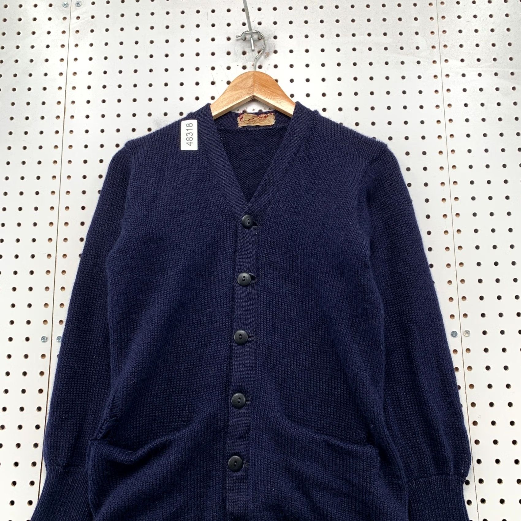Vintage VINTAGE Logan Knitting Mills Cardigan Sweater Mens L Navy Wool 60s Size US L / EU 52-54 / 3 - 4 Thumbnail