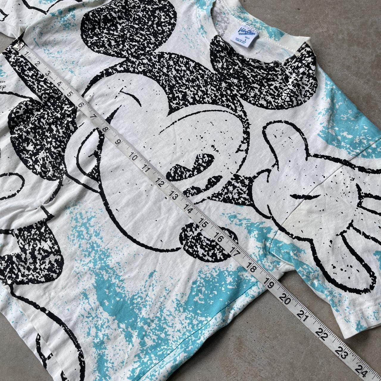 Velva Sheen ★ 80S VELVA SHEEN VINTAGE SINGLE STITCH MICKEY CROPPED AOP Size US XL / EU 56 / 4 - 7 Thumbnail