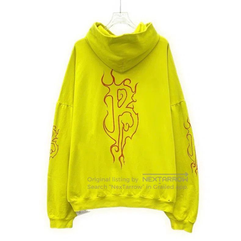 Balenciaga Balenciaga Yellow Logo Flame Print Hoodie. Size US M / EU 48-50 / 2 - 2 Thumbnail