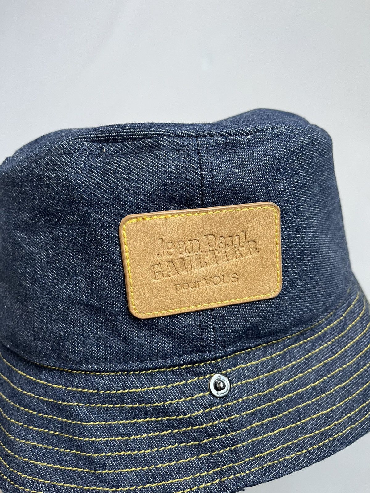 Jean Paul Gaultier Jean Paul Gaultier Pour Vous Blue Denim Bucket Hat Size ONE SIZE - 3 Thumbnail