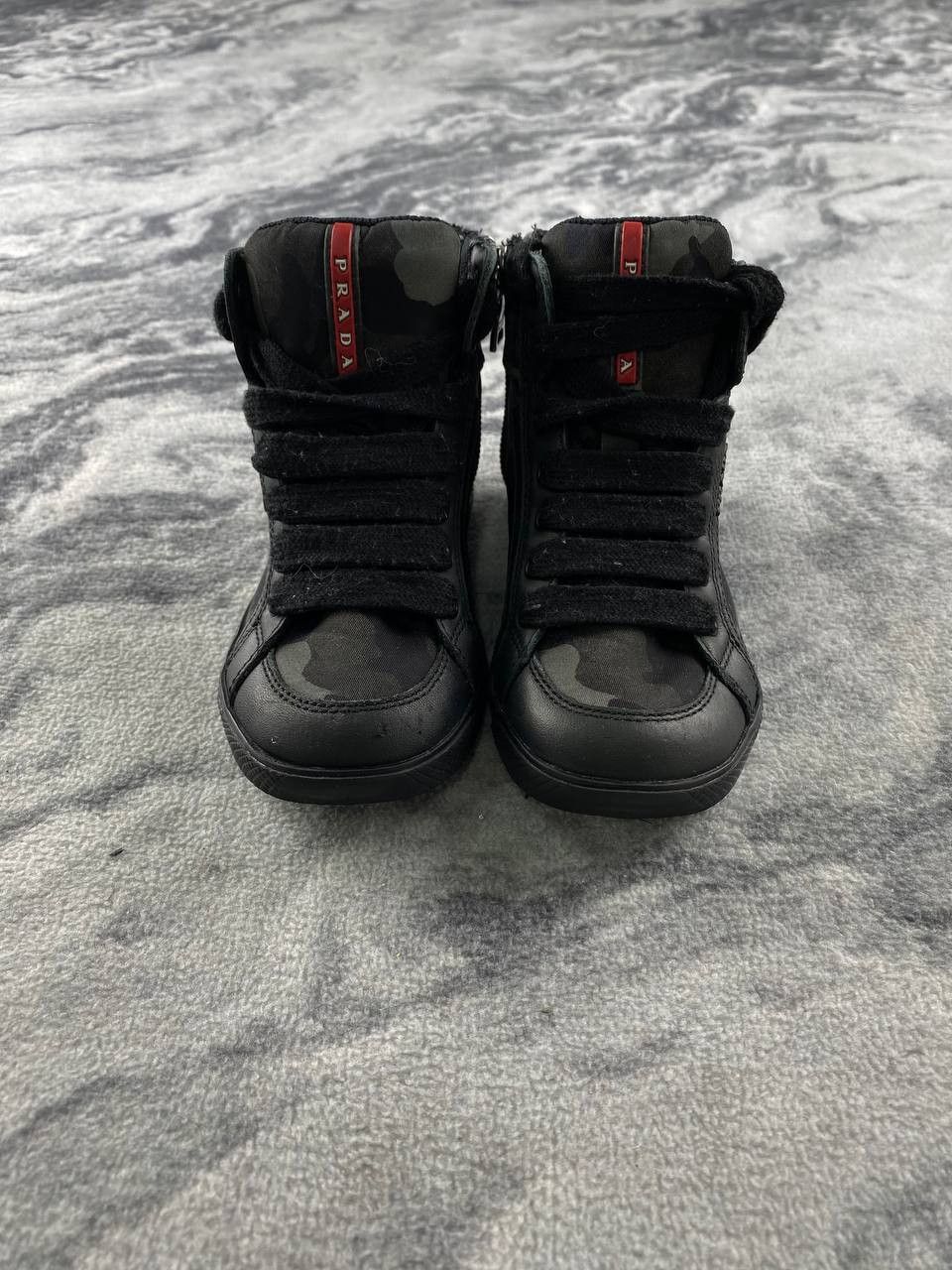Prada Prada Camo High Top Sneakers Kids Size 24 Black Size US 5 / EU 37 - 3 Thumbnail