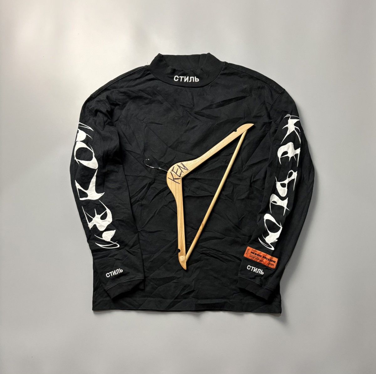 Heron Preston Heron Preston HP Brush Long-Sleeve Turtleneck T-shirt Size US XS / EU 42 / 0 - 1 Thumbnail