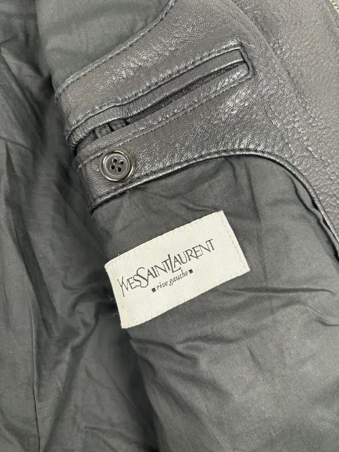 Yves Saint Laurent 2000s Yves Saint Laurent Black Leather Logo Bomber Jacket Size US L / EU 52-54 / 3 - 10 Thumbnail