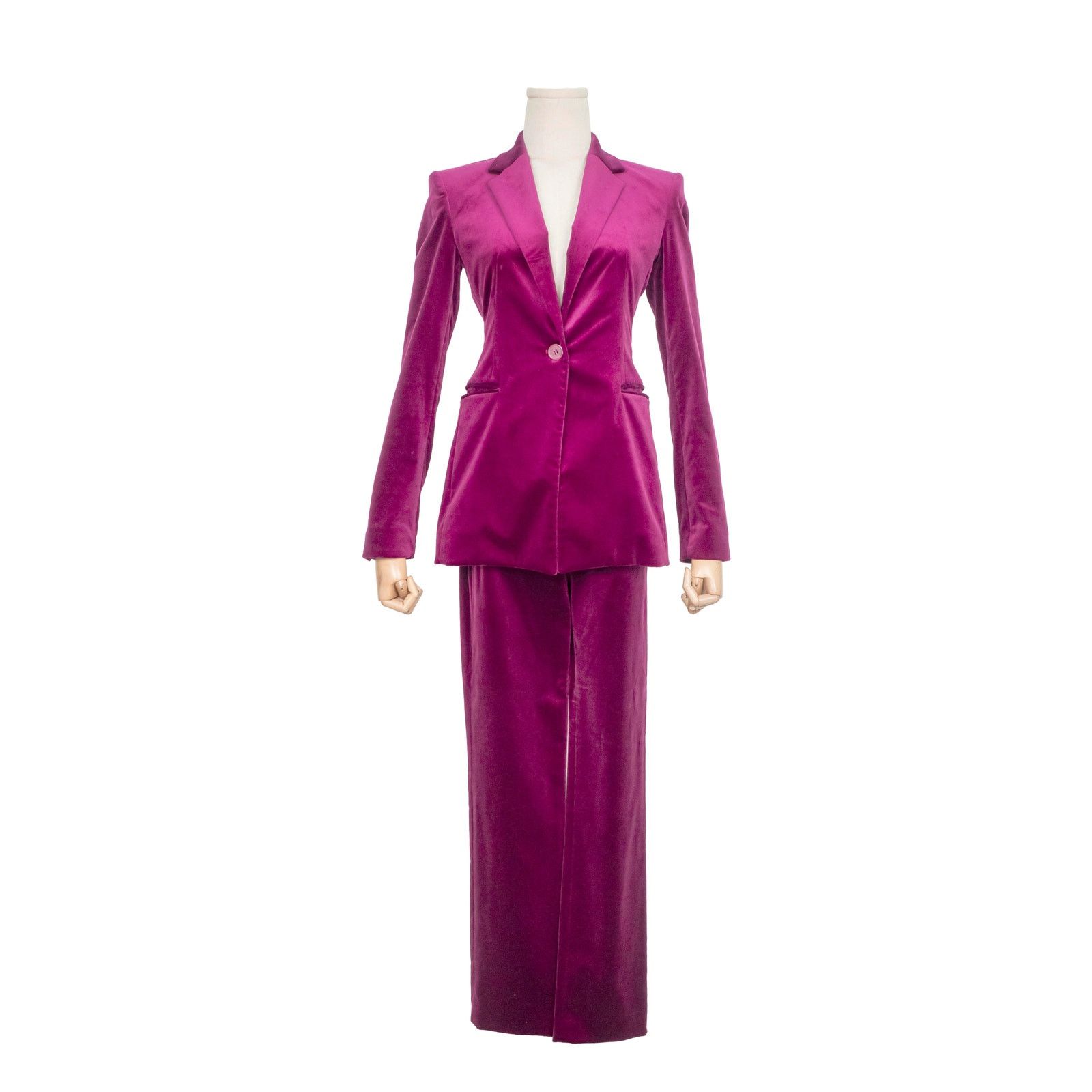 Theory Theory Fuchsia Velvet Slim Fit Pant Suit Size 25" / US 0 / IT 36 - 1 Thumbnail