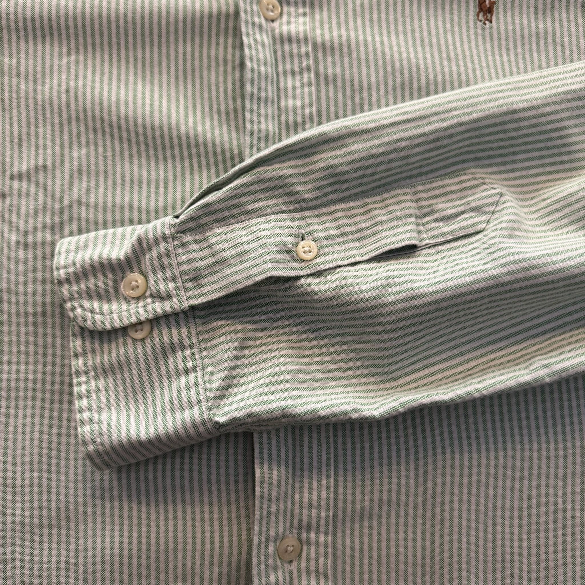 Polo Ralph Lauren Polo Ralph Lauren Green Striped Shirt Size US XL / EU 56 / 4 - 4 Thumbnail