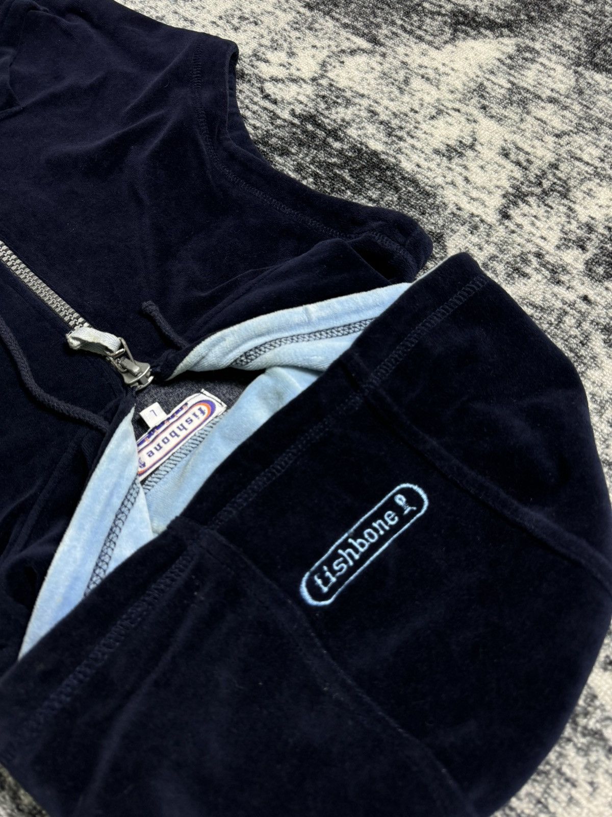 Japanese Brand × Vintage Vintage Fishbone Velvet Hoodie Vest Sleeveless Y2K STYLE 90s Size M / US 6-8 / IT 42-44 - 3 Thumbnail