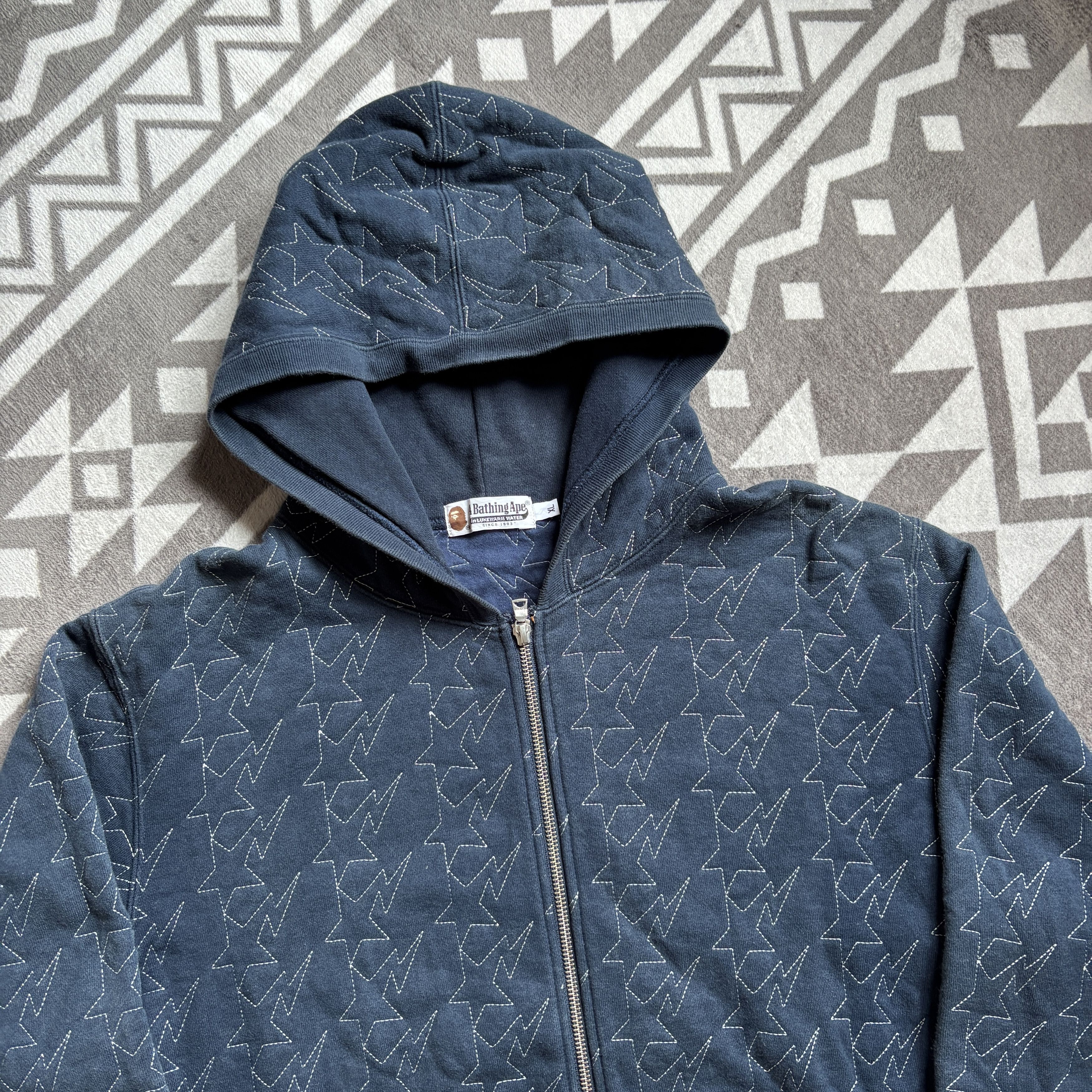 Bape RARE Bapesta Stitching hoodie Size US XL / EU 56 / 4 - 3 Thumbnail