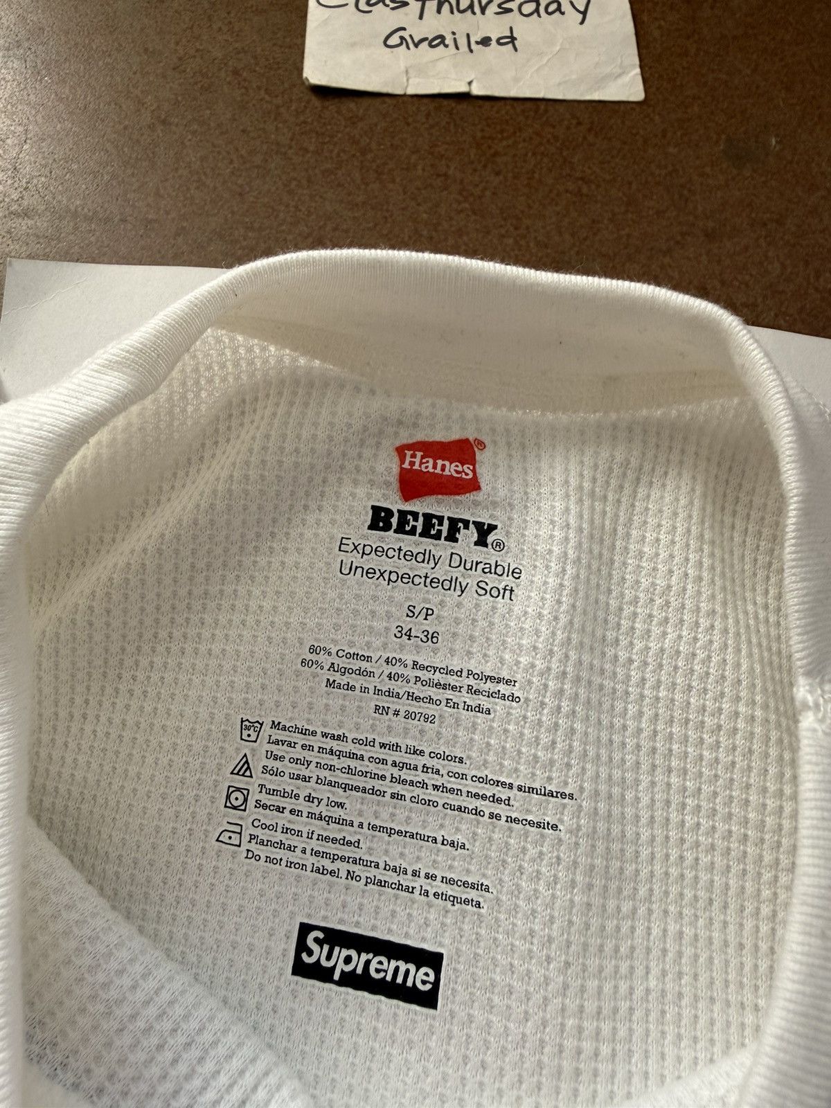 Hanes × Supreme Supreme x Hanes Bone Skeleton Thermal White Small Size US S / EU 44-46 / 1 - 7 Thumbnail