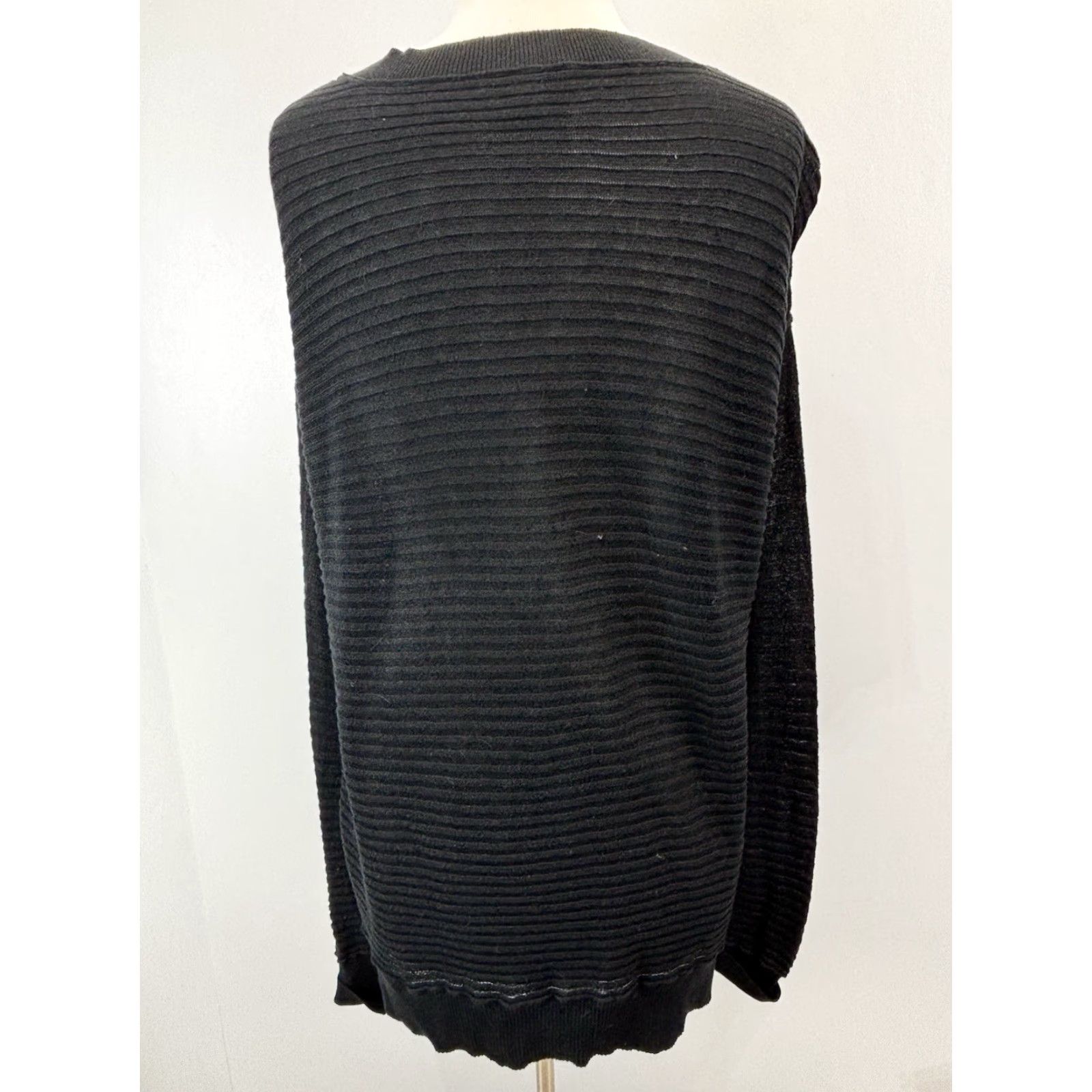 Vintage Sundance Black Oversized Ribbed Sweater Women’s Large Pullover Classic Size L / US 10 / IT 46 - 3 Thumbnail