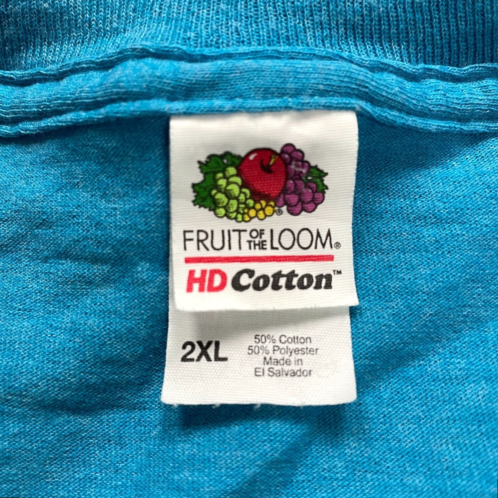 Fruit Of The Loom Fruit of the Loom HD Cotton T-Shirt Men 2XL Blue Short Sleeve Crew Neck Graphic Print Classic Tee USA Made Men Size US XXL / EU 58 / 5 - 5 Thumbnail