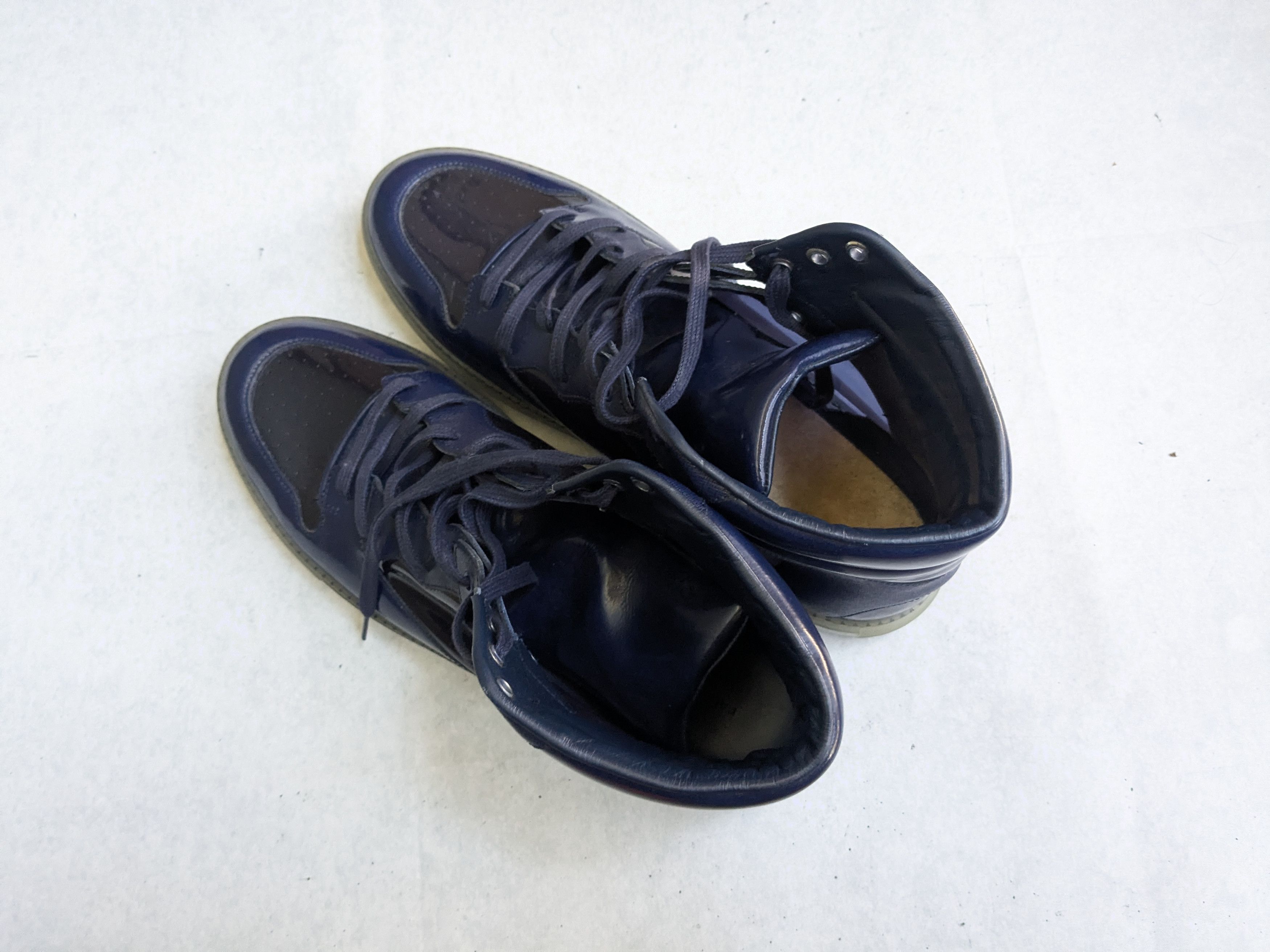 Balenciaga Balenciaga Arena Navy Blue 14 47 Leather High Tops Sneakers Size US 14 / EU 47 - 14 Thumbnail