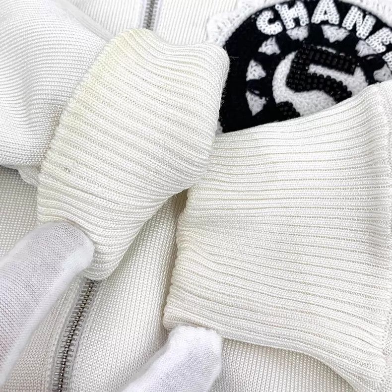 Chanel Chanel White logo sequin embroidery stand-up collar zipper Size XS / US 0-2 / IT 36-38 - 8 Thumbnail