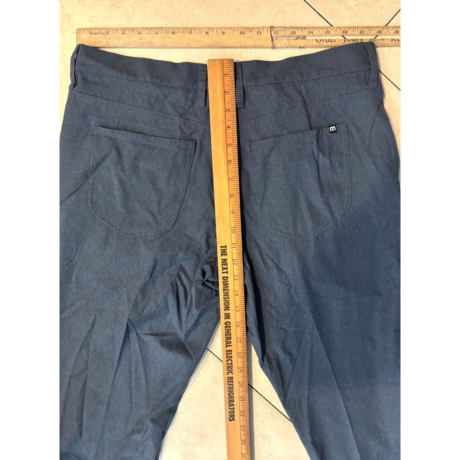 TravisMathew TravisMathew Pants Mens 35x29 Blue Stretch Chino Golf Performance Casual Size US 35 - 7 Thumbnail