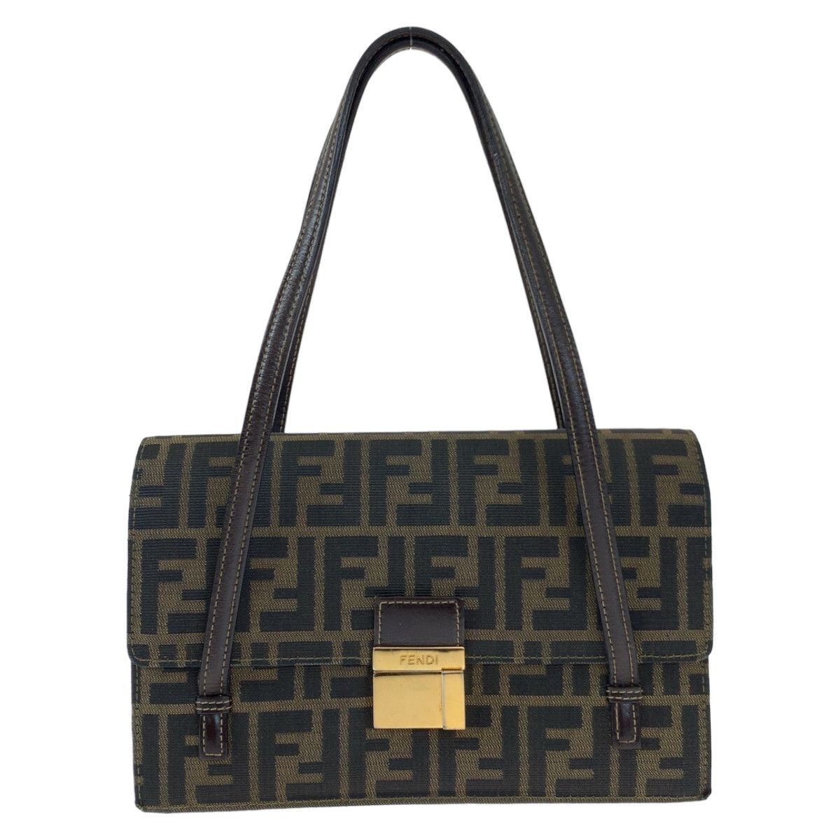 Fendi Fendi Fendi Vintage Zucca Pattern Brown Canvas Shoulder Bag Handbag Canvas Handbag 404390 in Very Good Condition Size ONE SIZE - 1 Thumbnail
