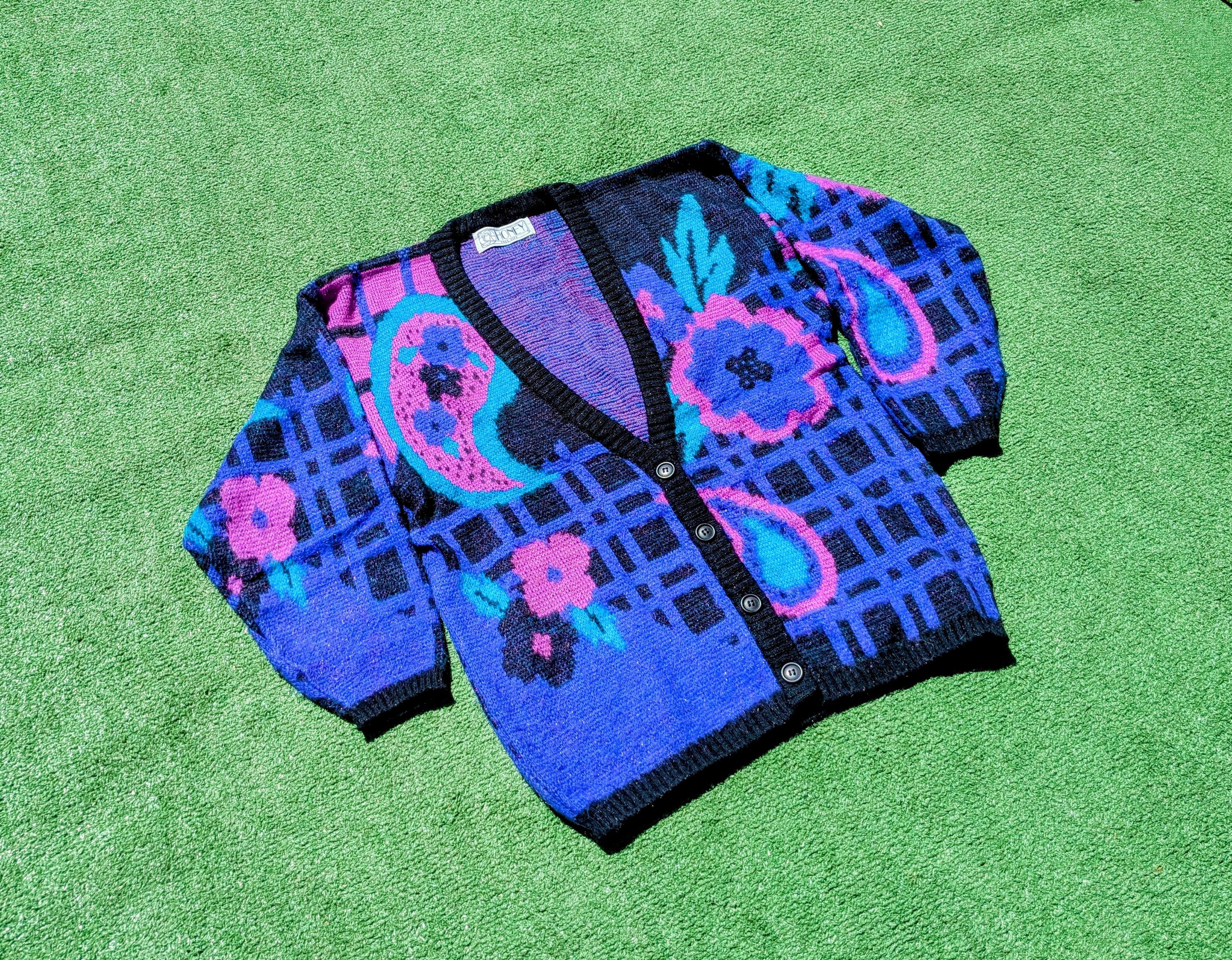 Vintage 1980s VTG Honey Petite Acrylic/Nylon Cardigan Sweater Top Size M / US 6-8 / IT 42-44 - 5 Thumbnail