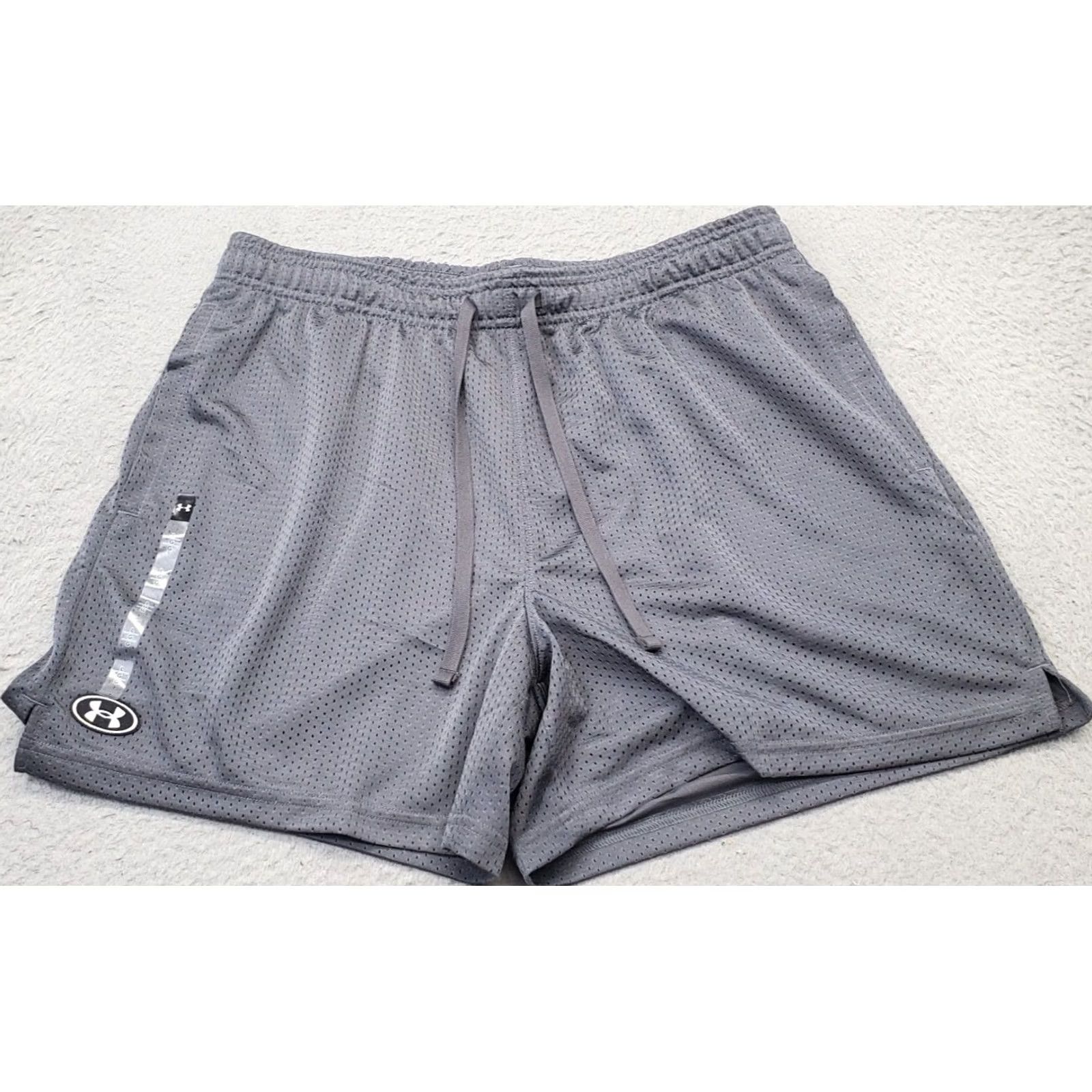 Under Armour Under Armour UA Icon Shorts Mens L Gray Lightweight Drawstring Size US 33 - 2 Thumbnail