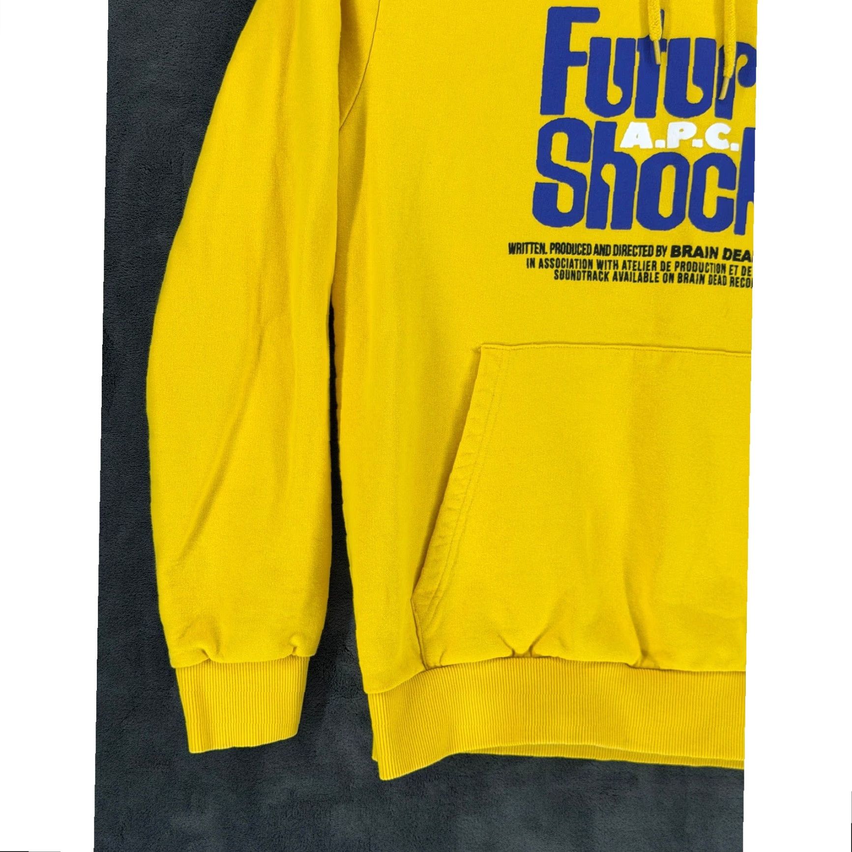Brain Dead VINTAGE APC x Brain Dead Future Shock Hoodie Mens S Yellow Graphic Print Pullover Hooded Pockets Embroidered Logo Portugal Size US S / EU 44-46 / 1 - 3 Thumbnail