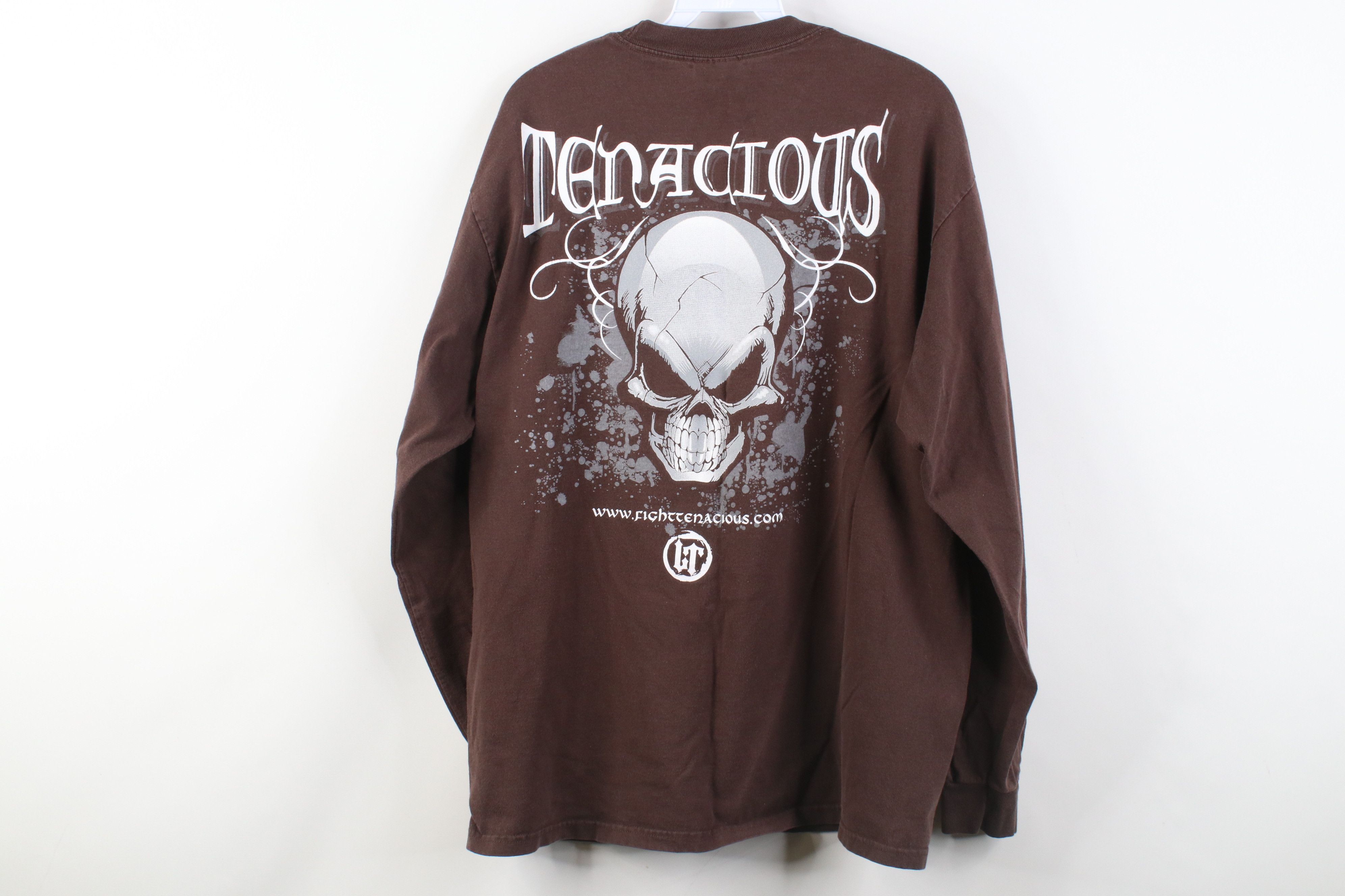 Vintage Vintage Y2K Fight Tenacious Skull Flames Long Sleeve T-Shirt Size US L / EU 52-54 / 3 - 12 Thumbnail