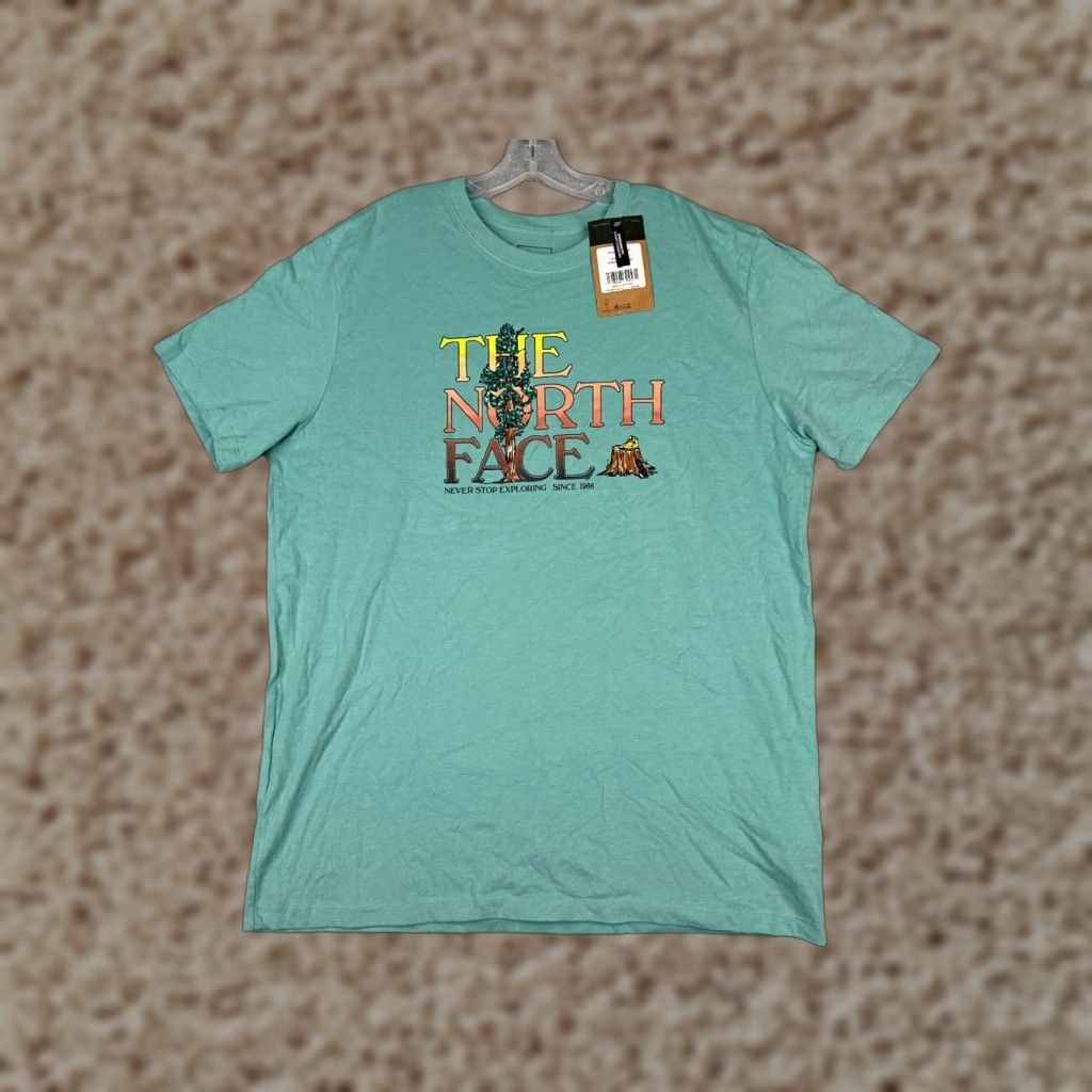 The North Face The North Face Shirt Men XL Teal Short Sleeve Cotton Jersey Logo Crew Neck T-Shirt All Seasons Slimming Size US XL / EU 56 / 4 - 1 Thumbnail